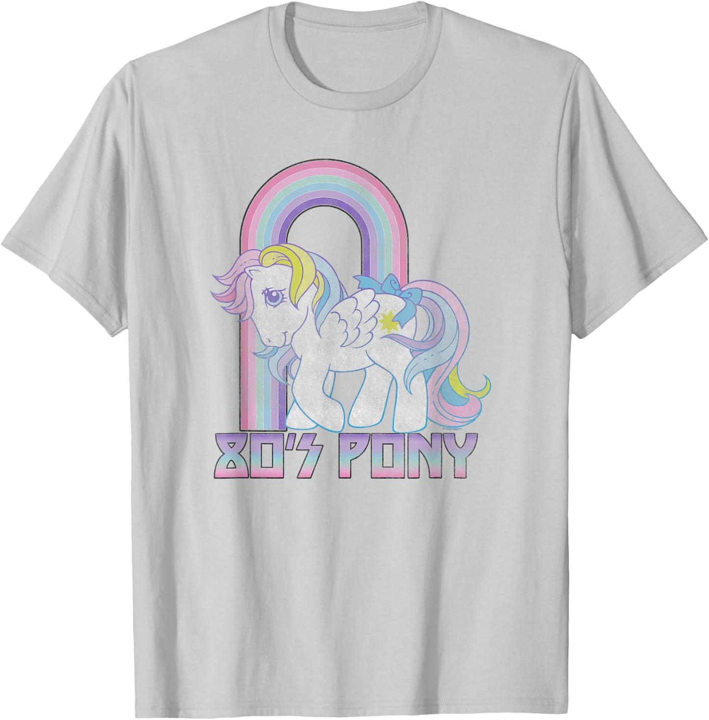 My Little Pony Starshine Retro 80's Pony Rainbow Logo T-Shirt - T-Shirt | Ash