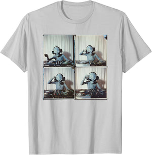 DJ Alien Dropping Beats UFO Vinyl Music Grey Alien Graphic T-Shirt - T-Shirt | Ash