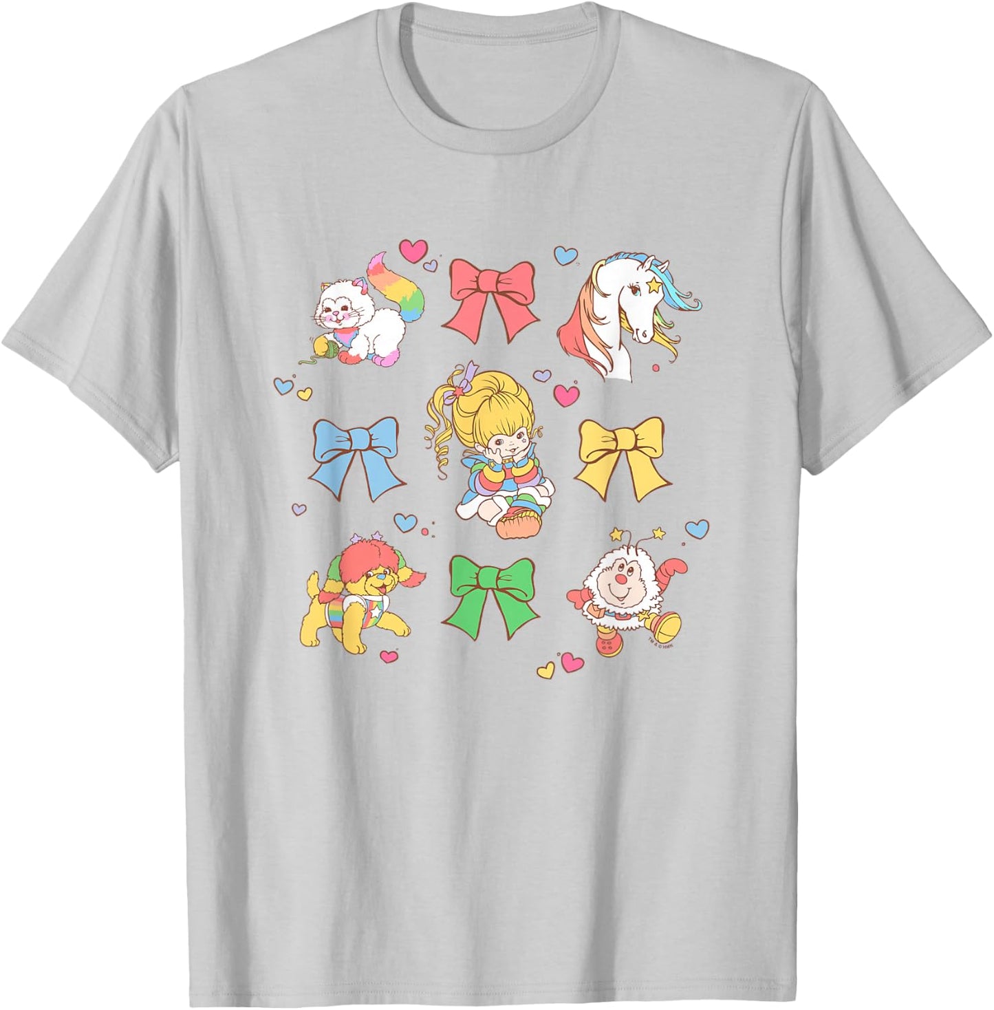 Rainbow Brite Unicorn Bows & Sprites Jumble T-Shirt - T-Shirt | Ash