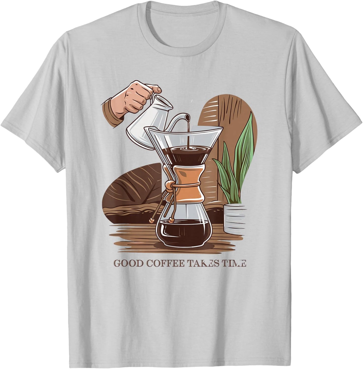 Coffee Lovers Slow Brewing and Pour Over Enthusiasts T-Shirt - T-Shirt | Ash