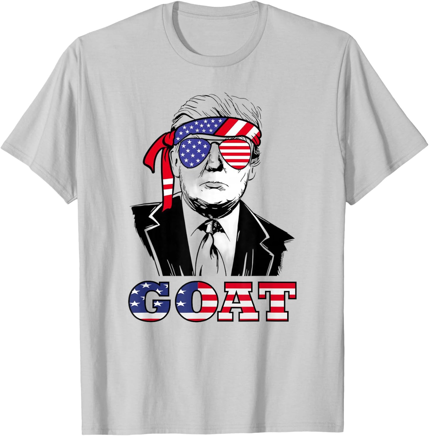 GOAT Trump 2024 Presidential Trump Election T-Shirt - T-Shirt | Ash