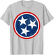 Tennessee Volunteer State - Distressed Tristar Flag Shirt T-Shirt - T-Shirt | Ash