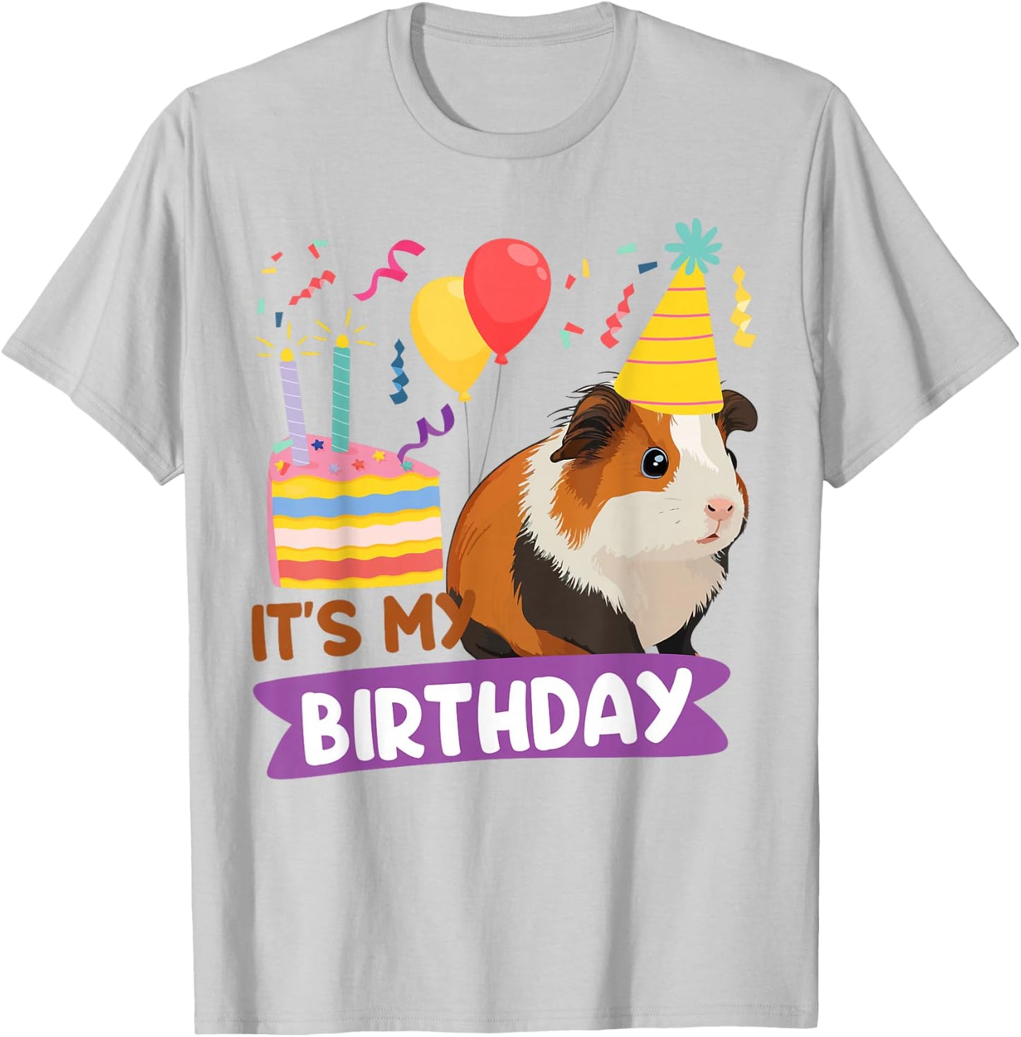 Guinea Pig Birthday It's My Birthday T-Shirt - T-Shirt | Ash