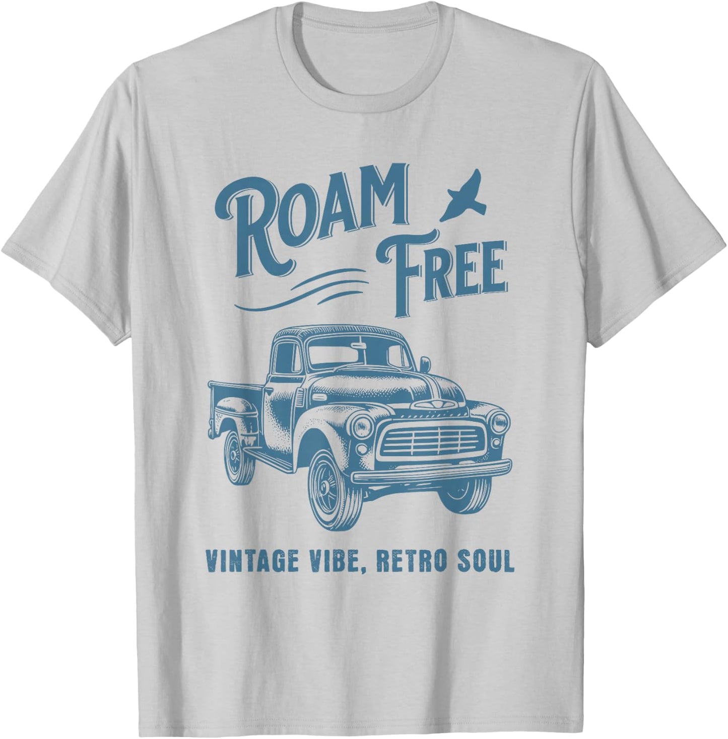 Vintage Pickup Truck Pick Up V8 Retro Style Classic Car T-Shirt - T-Shirt | Ash