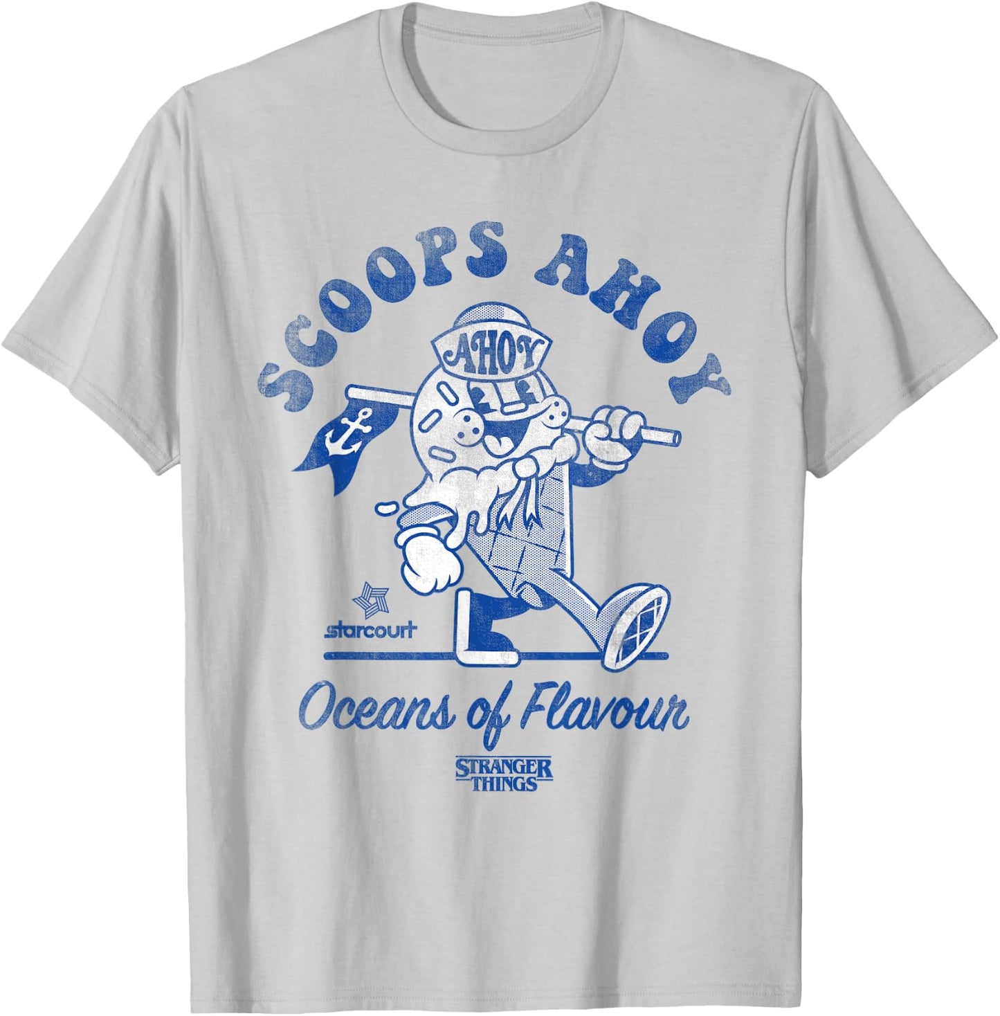 Stranger Things Scoops Ahoy Retro , white, S T-Shirt - T-Shirt | Ash