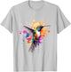 Hummingbird Animal Zoo Colourful Hummingbird , White T-Shirt - T-Shirt | Ash