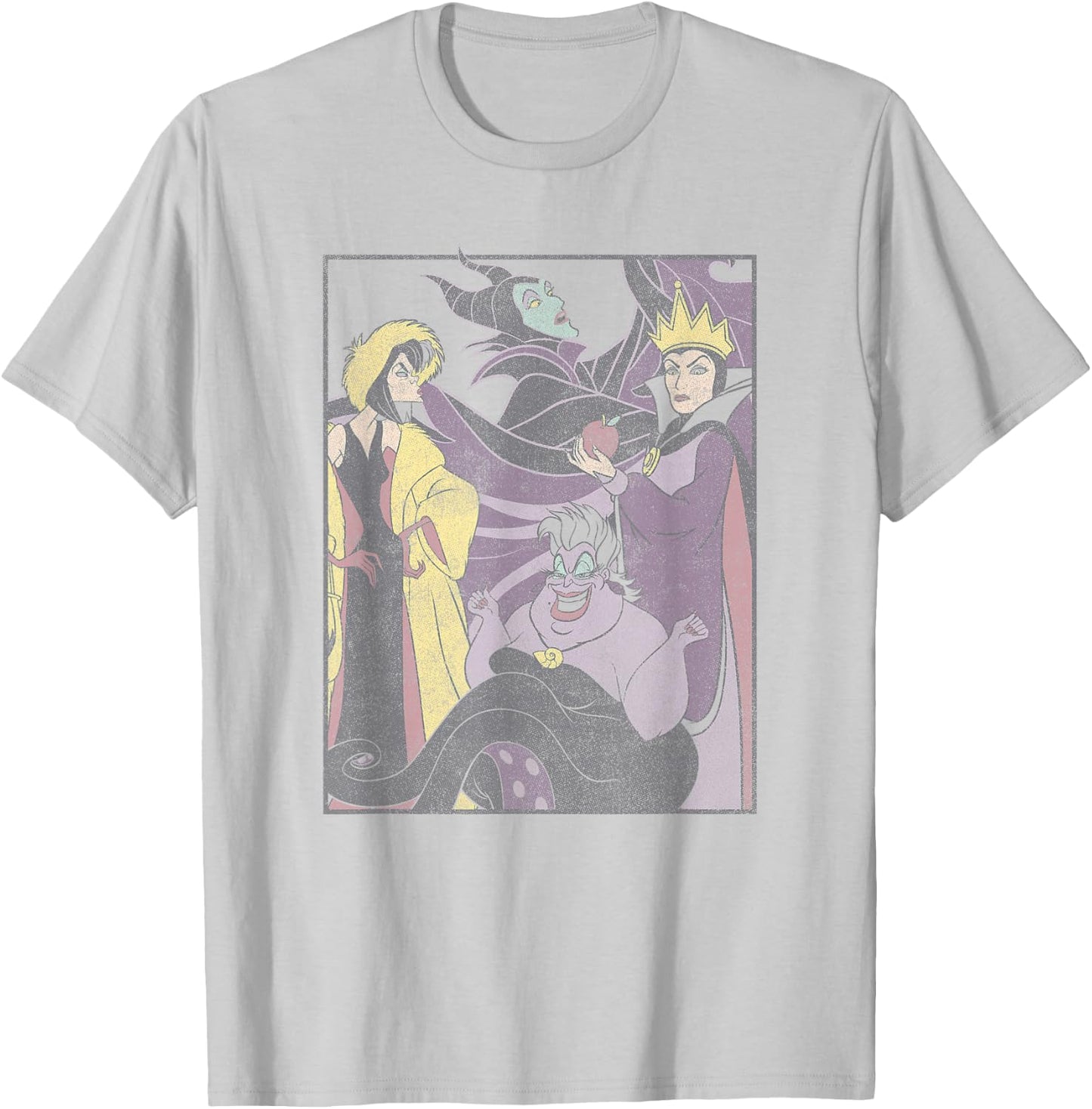 Disney Villains Ursula, Cruella, & Evil Queen Vintage Pose T-Shirt - T-Shirt | Ash