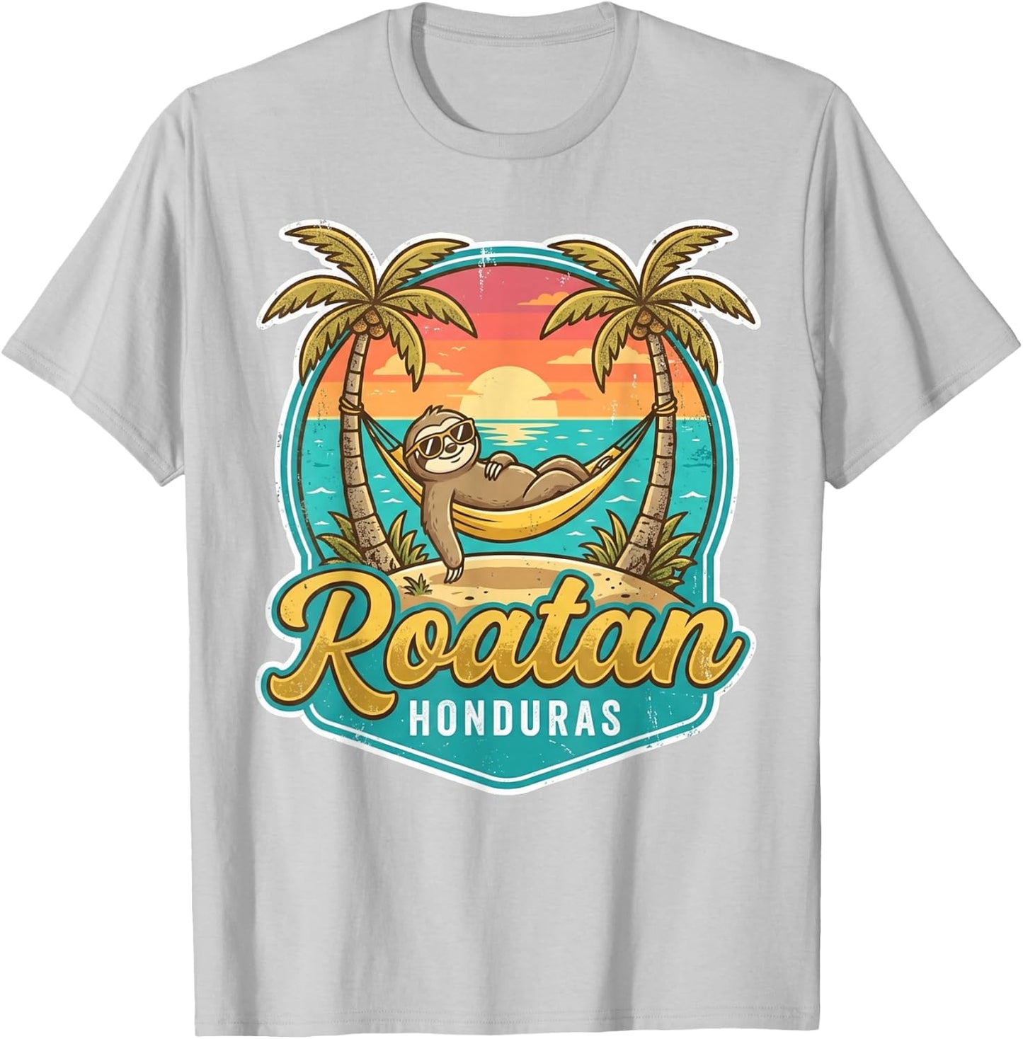 Roatan Sloth, Roatan Honduras Sloth, Roatan T-Shirt - T-Shirt | Ash