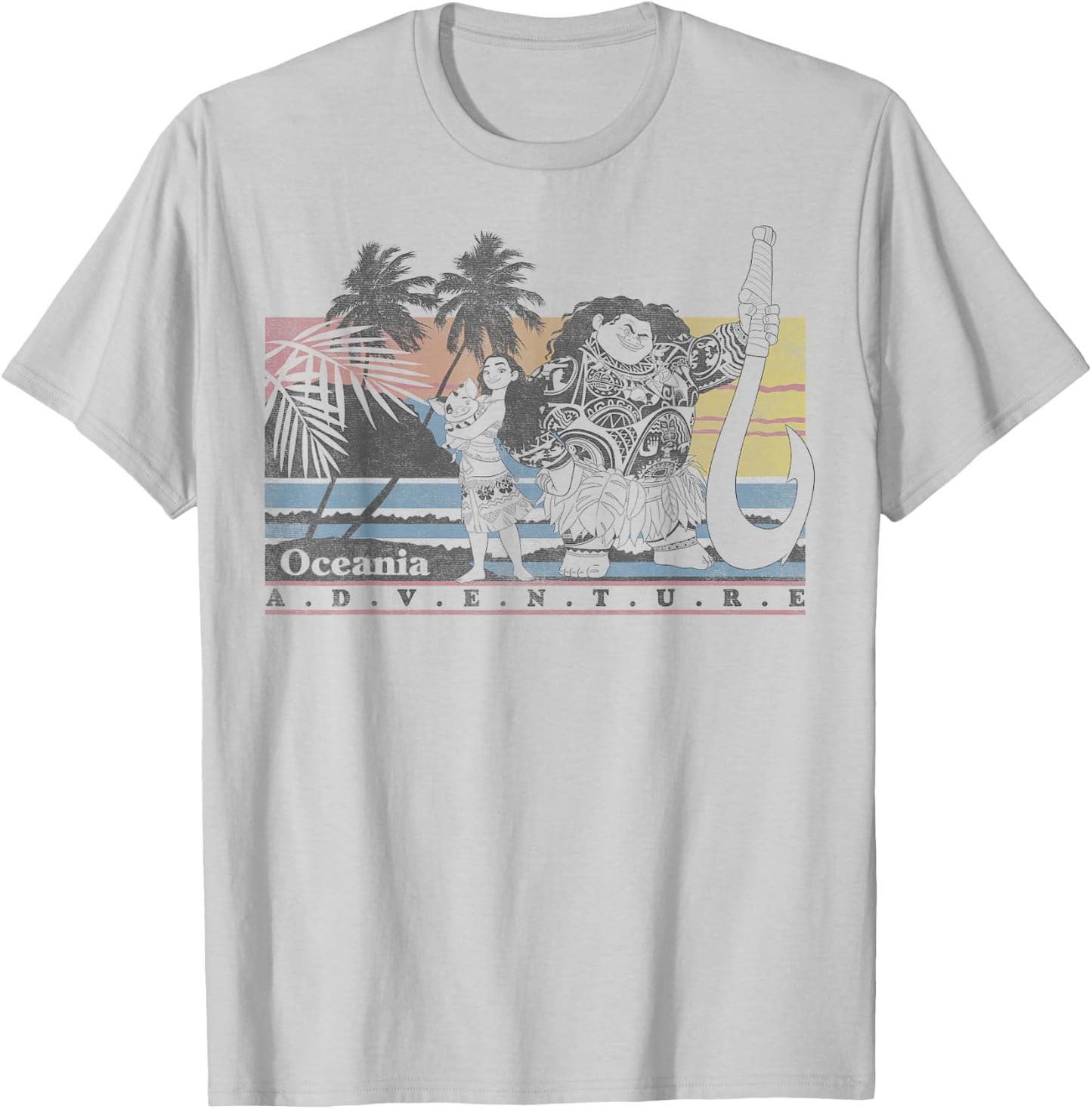 Disney Moana Maui Pua Oceania Adventure Vintage Small T-Shirt - T-Shirt | Ash