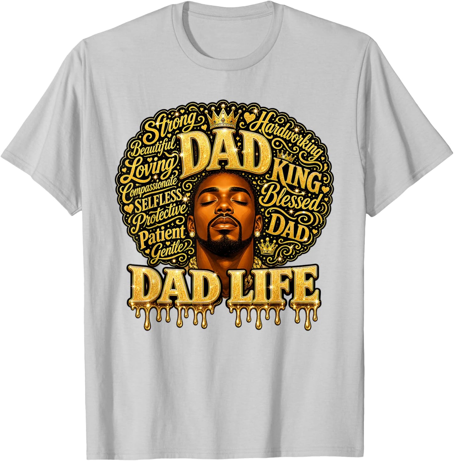 Retro Black Dad Life African American Fathers Day Juneteenth T-Shirt - T-Shirt | Ash