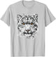 Snow Leopard Face T-Shirt - T-Shirt | Ash