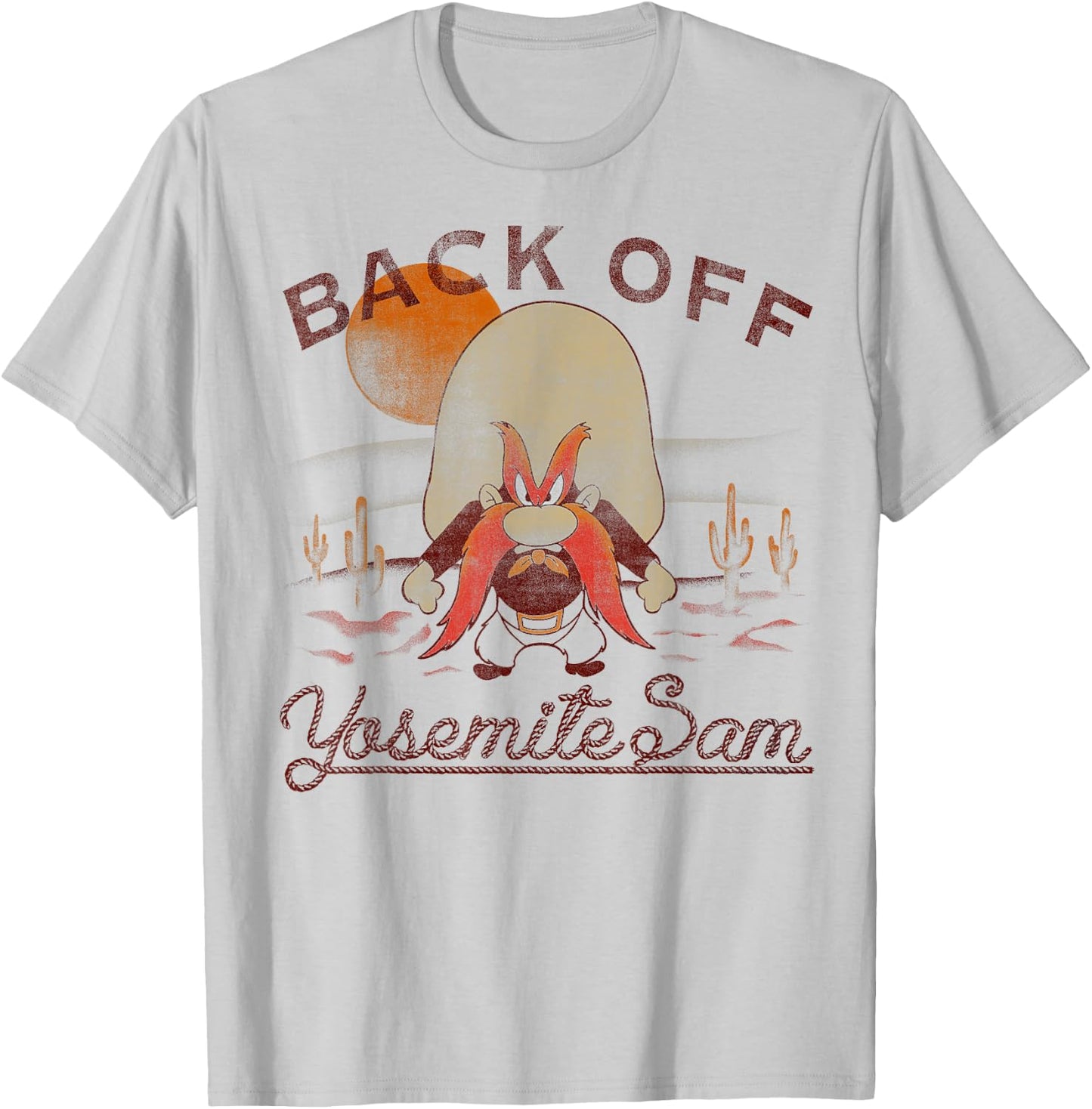 Looney Tunes Yosemite Sam Back Off Portrait T-Shirt - T-Shirt | Ash