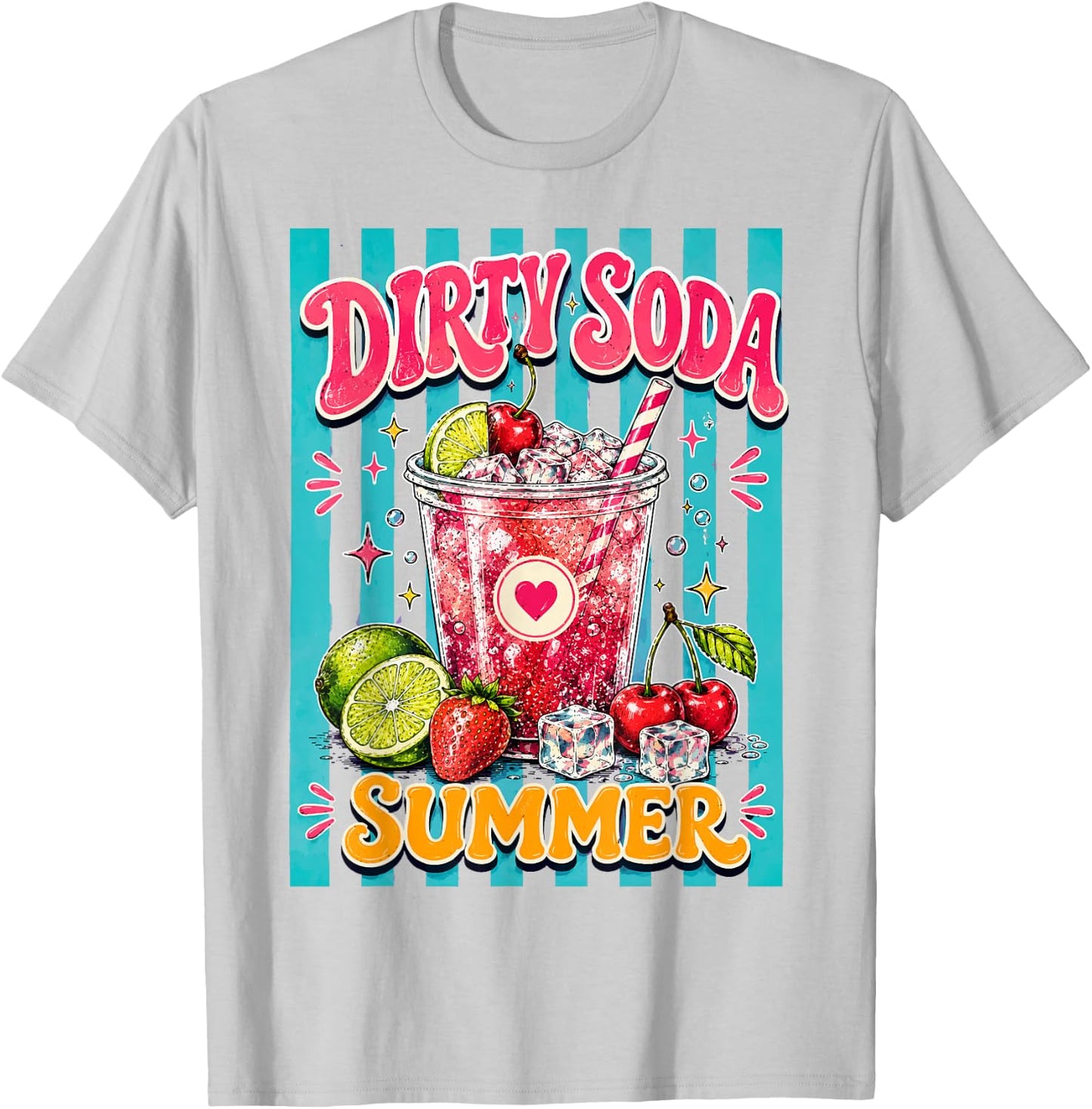Dirty Soda Summer Retro T-Shirt - T-Shirt | Ash