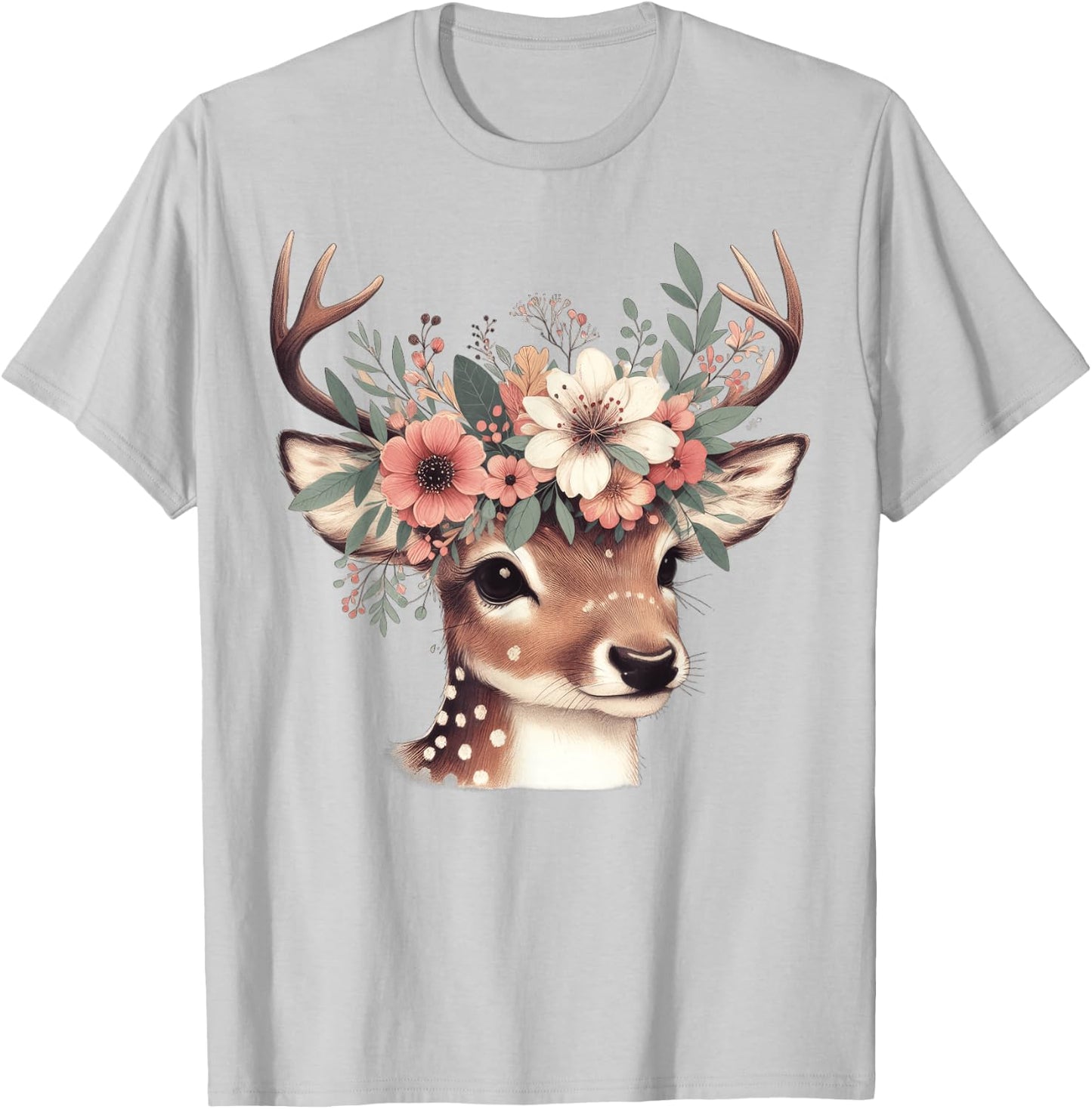 Reh Damen - Reh Kostüm Kinder Carnival Reindeer , White T-Shirt - T-Shirt | Ash