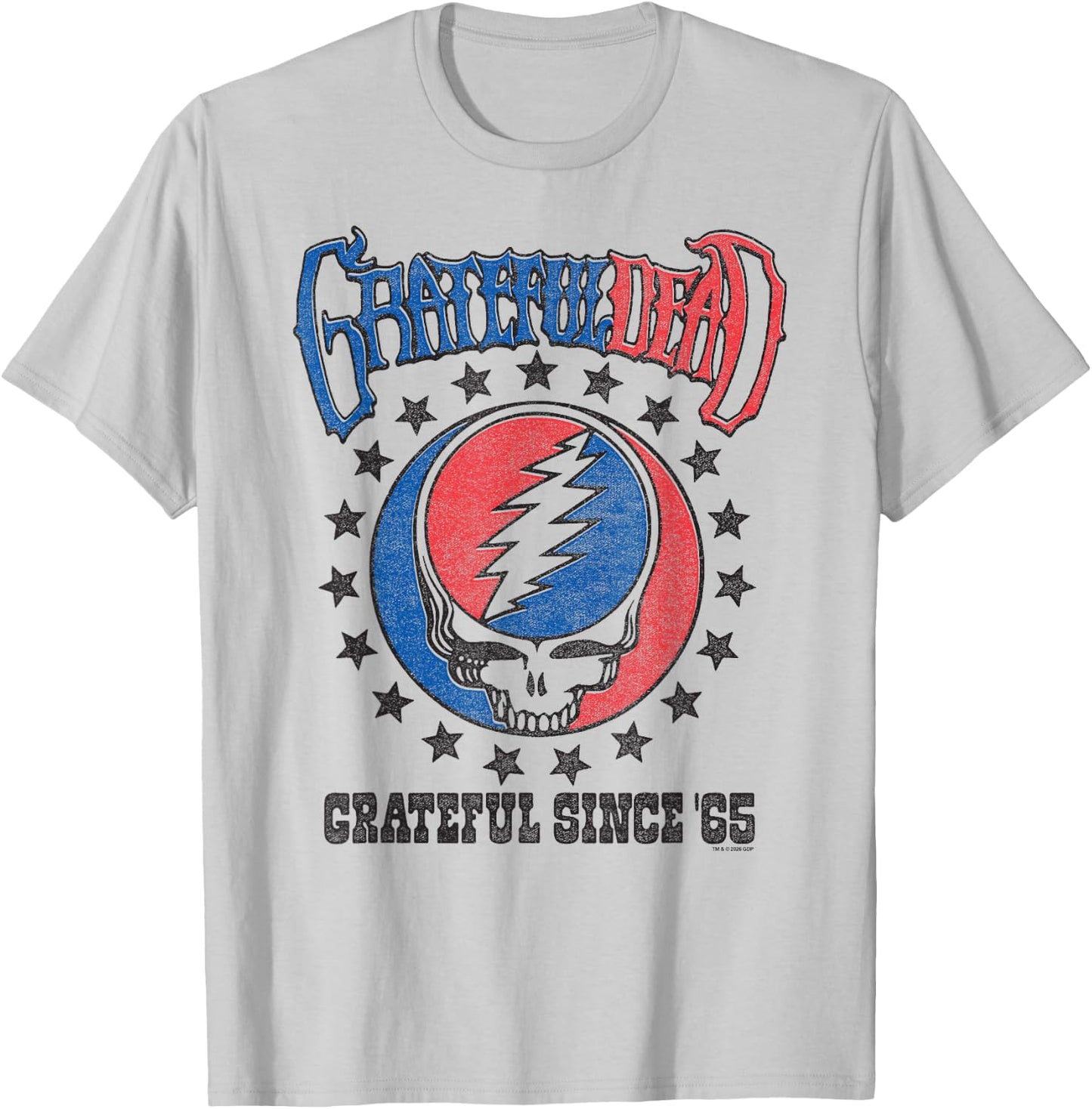 Grateful Dead Since '65 Steal Your Face and Stars Retro Band T-Shirt - T-Shirt | Ash