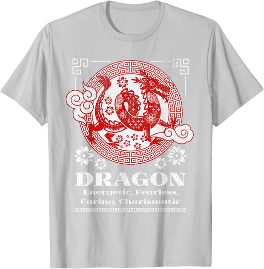 Chinese Zodiac Dragon Personality T-Shirt - T-Shirt | Ash