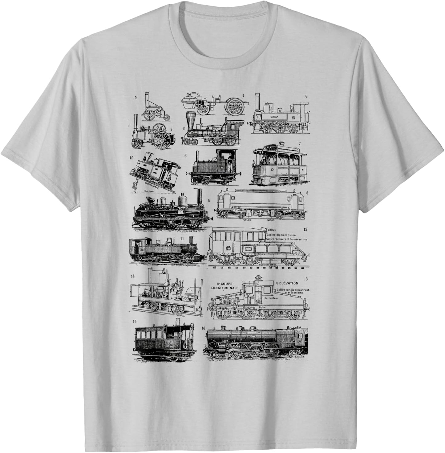 Steam Train Steam Locomotives , grey T-Shirt - T-Shirt | Ash