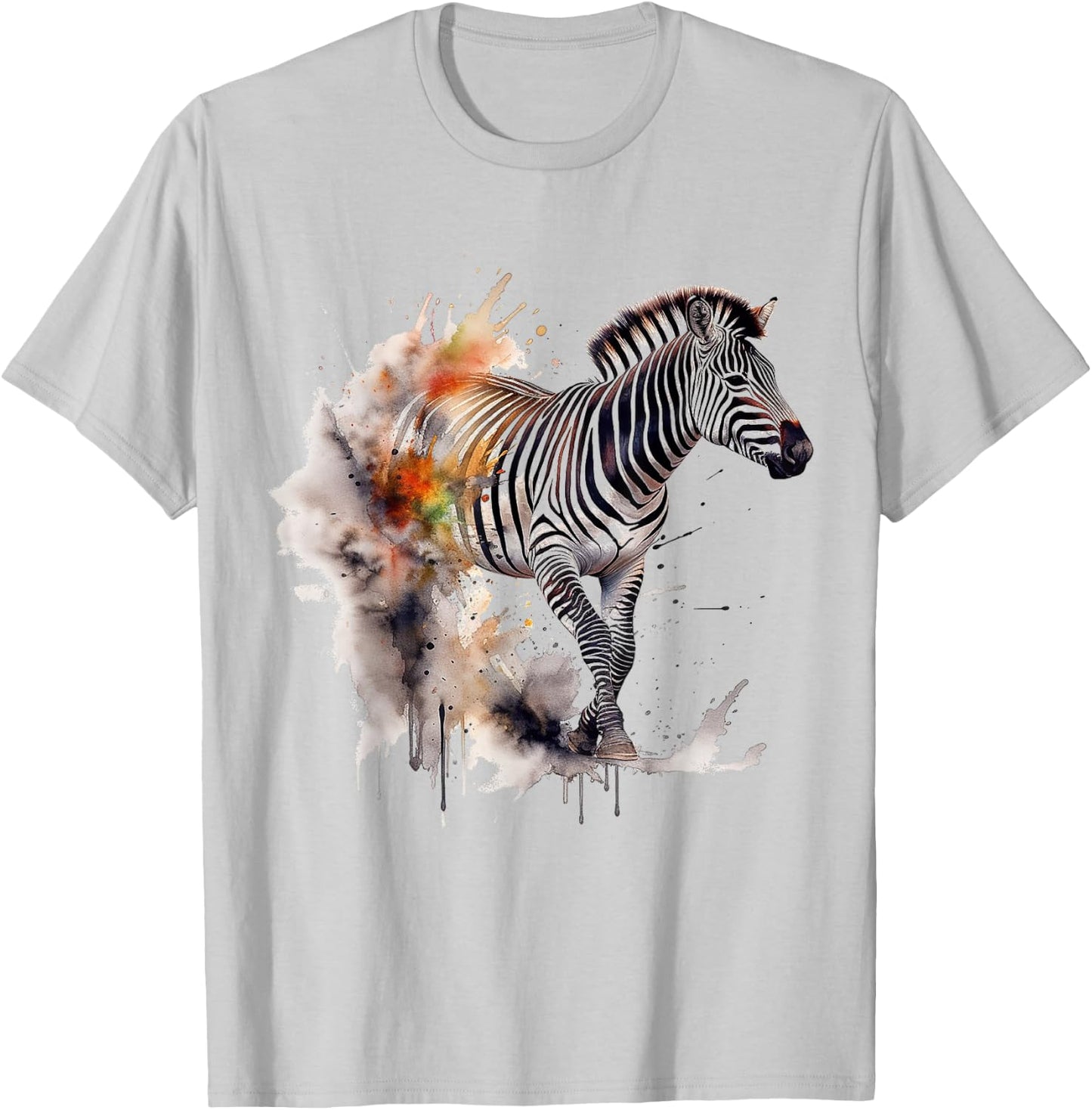 Zebra Lover Artwork | Animal Motif Zebra T-Shirt - T-Shirt | Ash