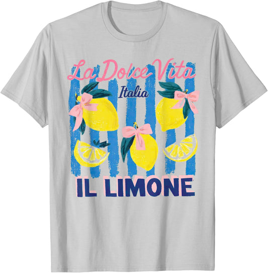 La Dolce Vita Italia Il Limone Vintage Lemon Summer Women T-Shirt - T-Shirt | Ash