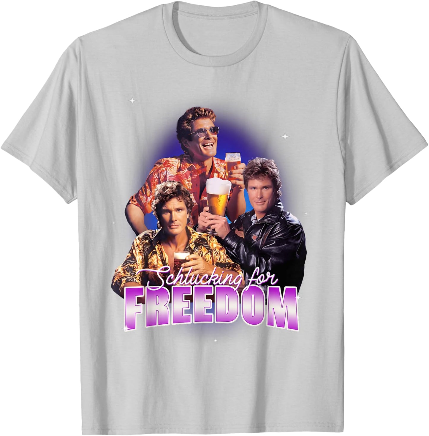 Swallowing for Freedom X Retro Beer Lovers , White T-Shirt - T-Shirt | Ash