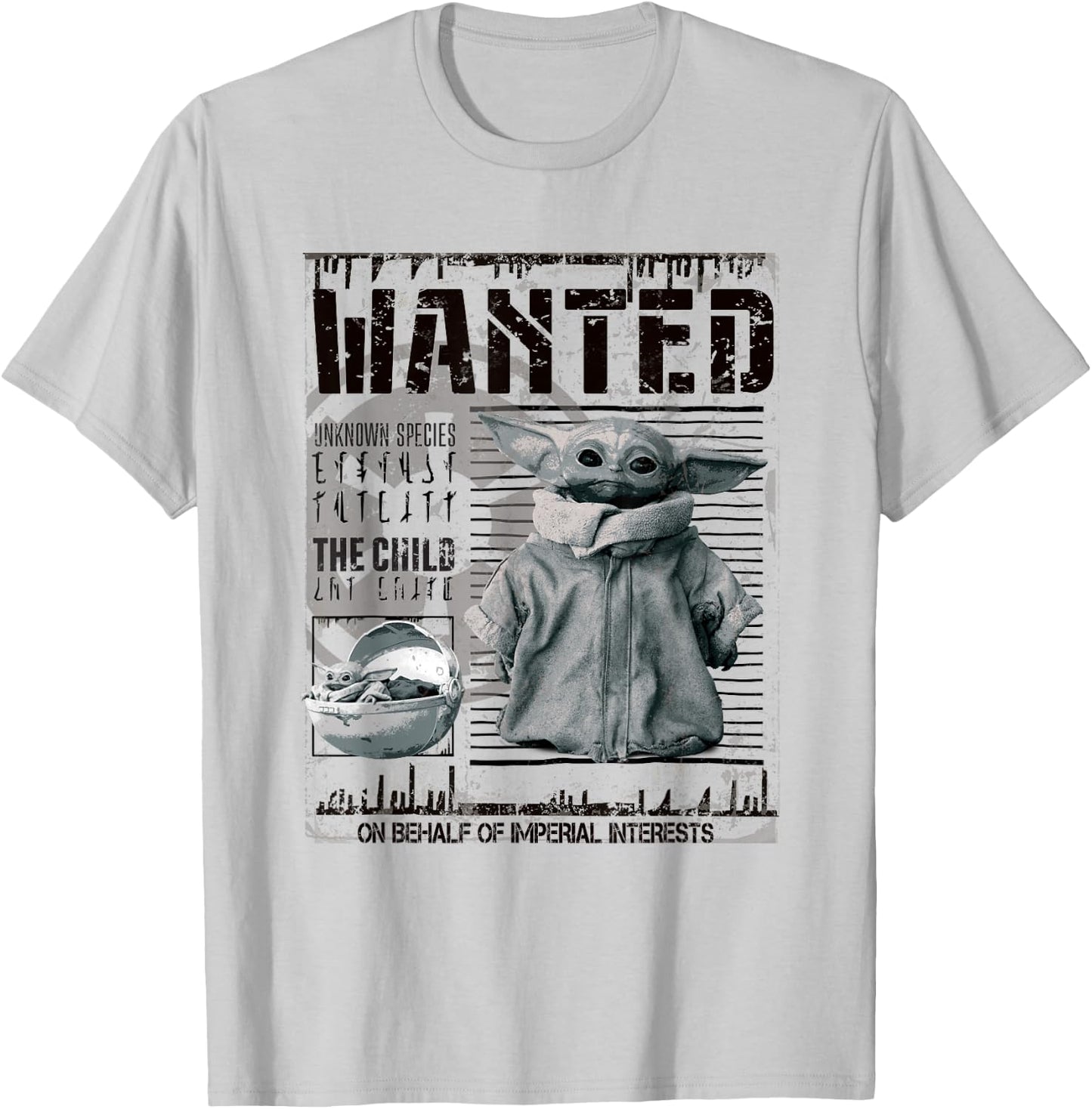 Star Wars Mandalorian Wanted The Child T-Shirt - T-Shirt | Ash