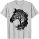 Horse Animal Nature Zoo Drawing Art Abstract Horse , white, S T-Shirt - T-Shirt | Ash