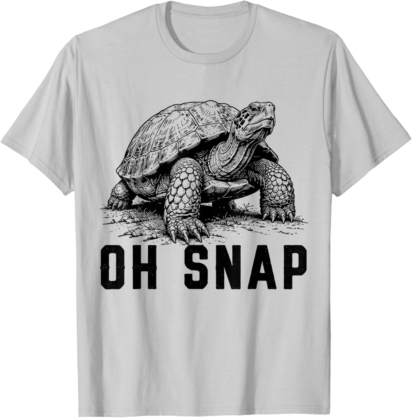 Oh Snap Funny Snapping Turtle Retro Animal Humor T-Shirt - T-Shirt | Ash