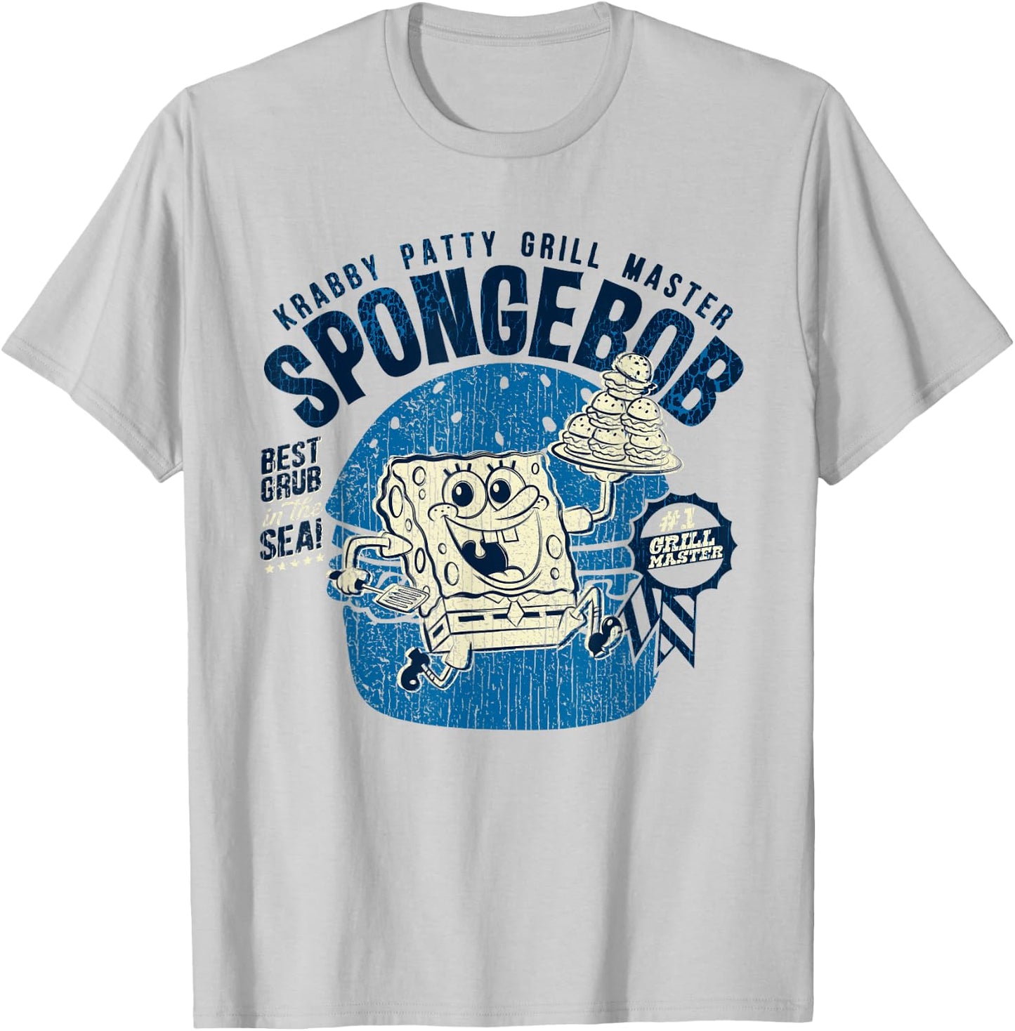 Offizieller Spongebob Squarepants Krabby Patty Grill T-Shirt - T-Shirt | Ash