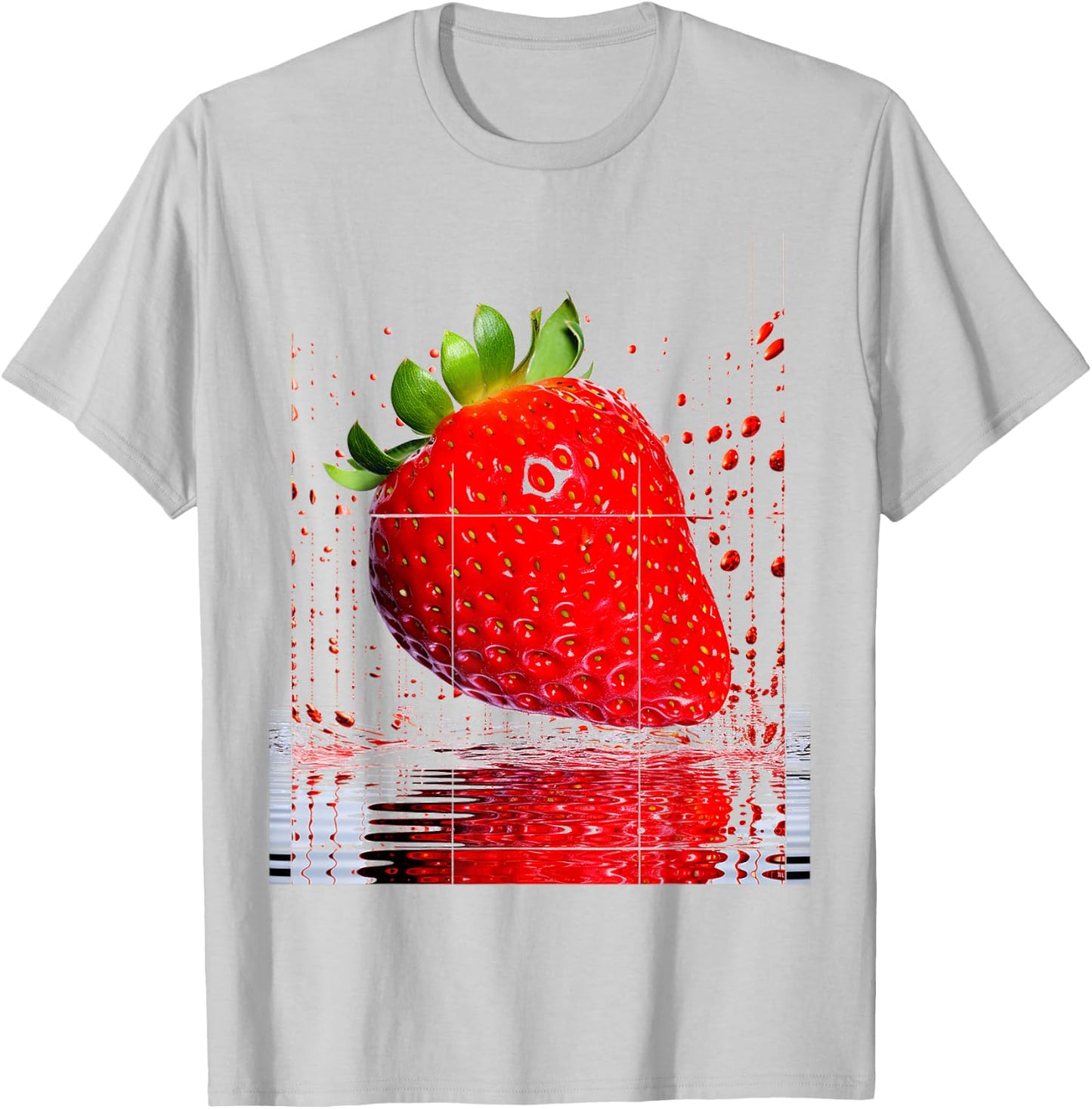 Abstract Painting Strawberry Fruit Strawberry , white, S T-Shirt - T-Shirt | Ash