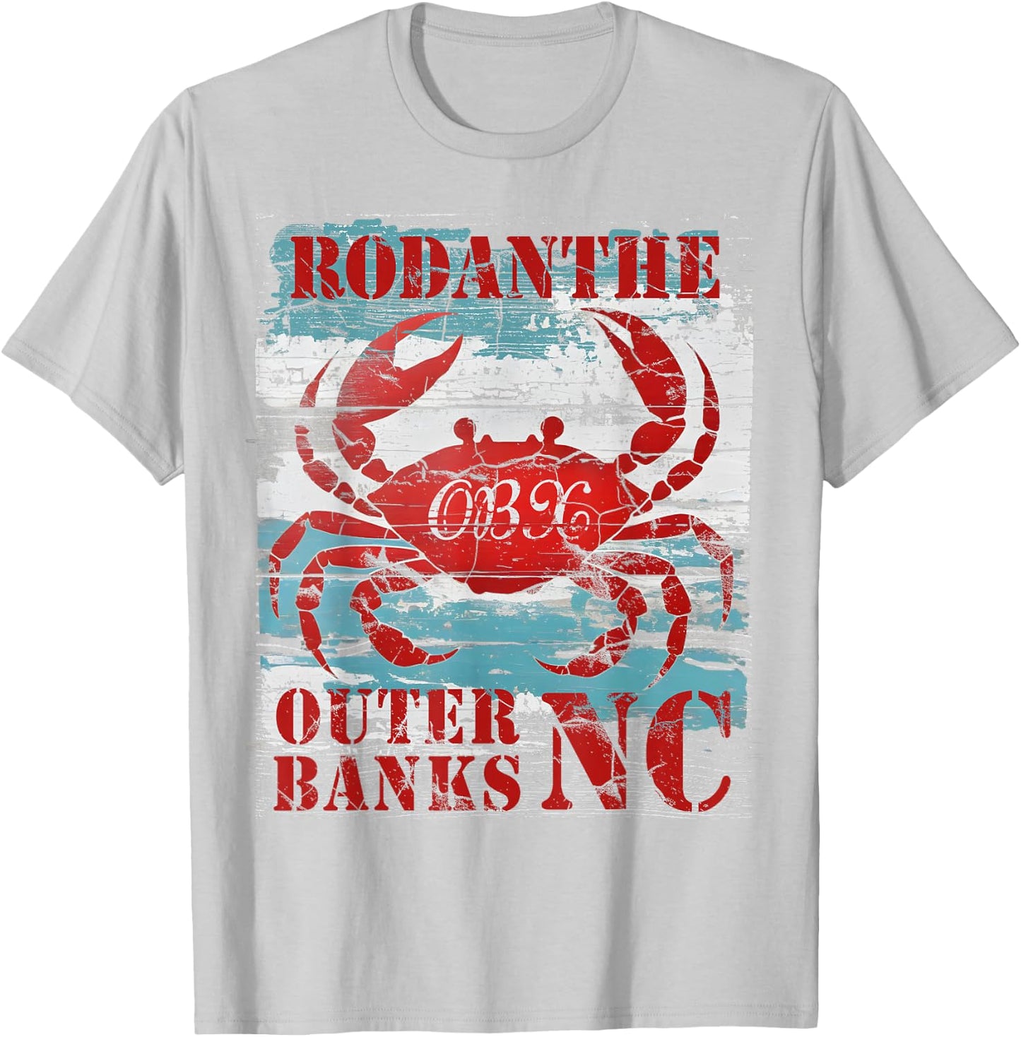 Rodanthe Outer Banks North Carolina Crab OBX Beach Lover T-Shirt - T-Shirt | Ash