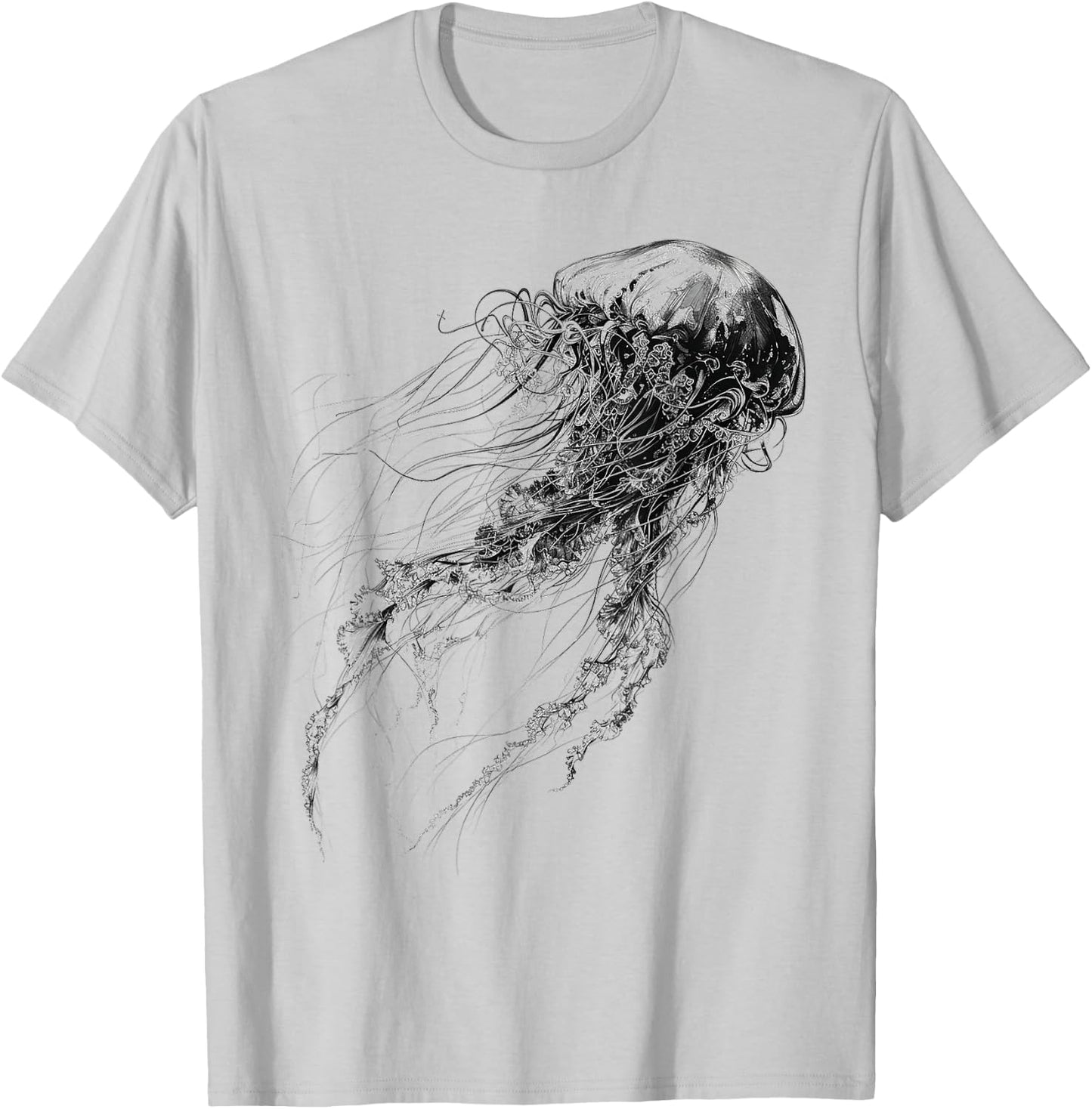 Jellyfish Animal Print Graphic Jellyfish , white, S T-Shirt - T-Shirt | Ash