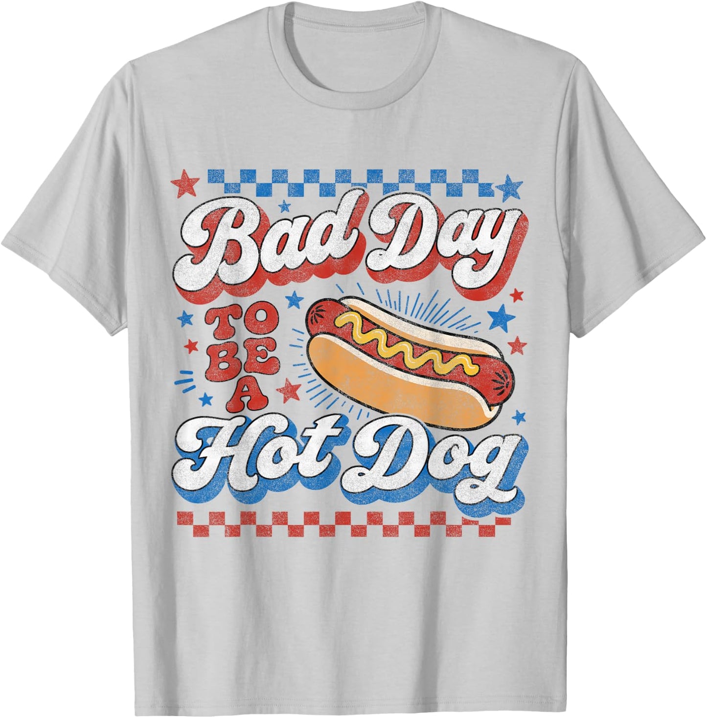Bad Day to Be A Hot Dog Funny BBQ Grilling 4th of July BBQ T-Shirt - T-Shirt | Ash