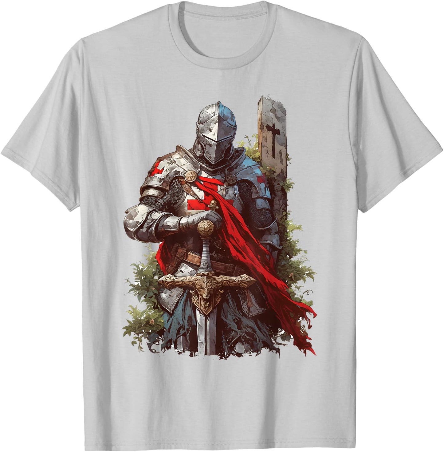 Hospitaller knight Medieval Templar T-Shirt - T-Shirt | Ash