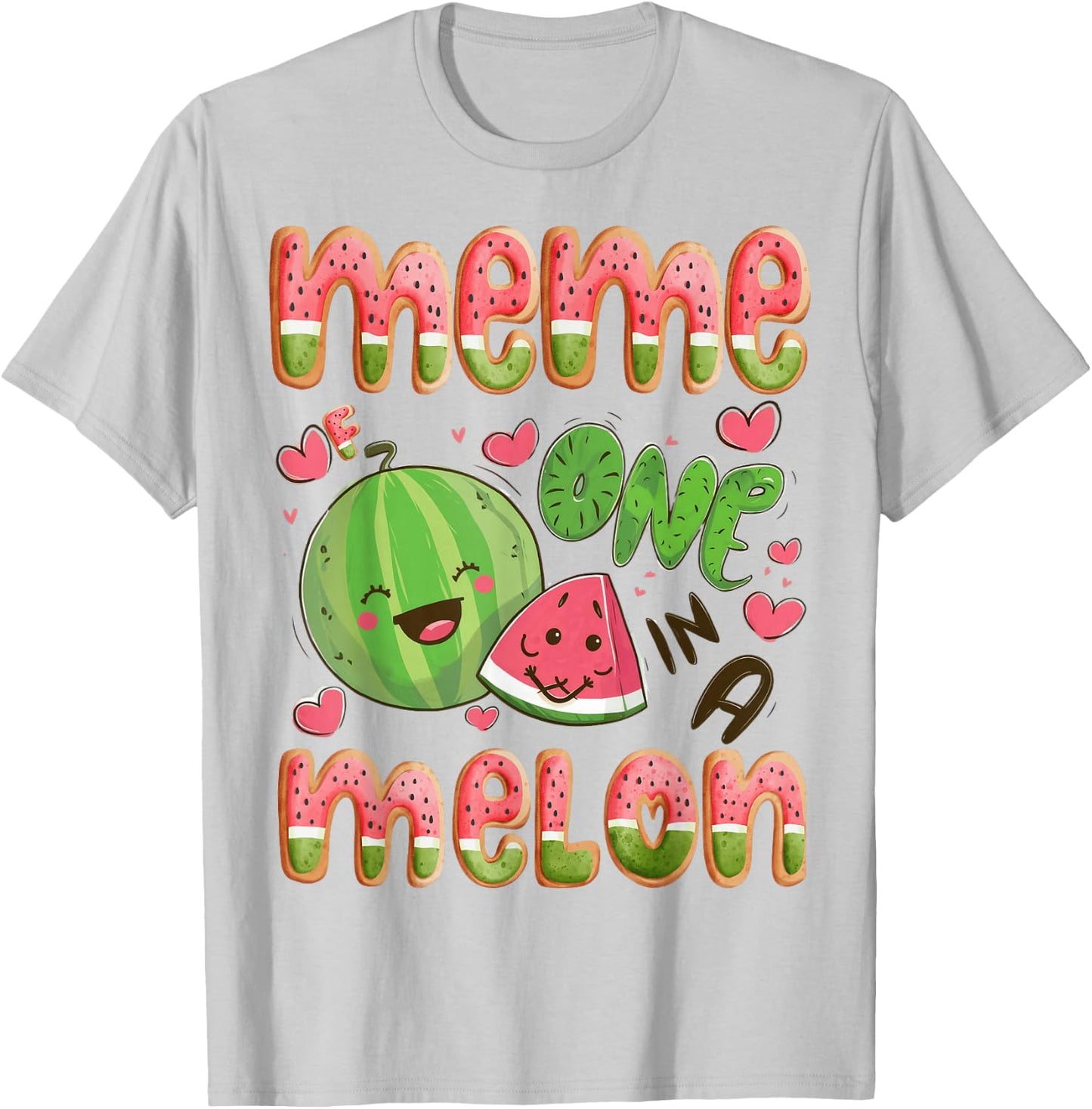 Meme Of One In A Melon 1St Birthday Watermelon Bday Party T-Shirt - T-Shirt | Ash