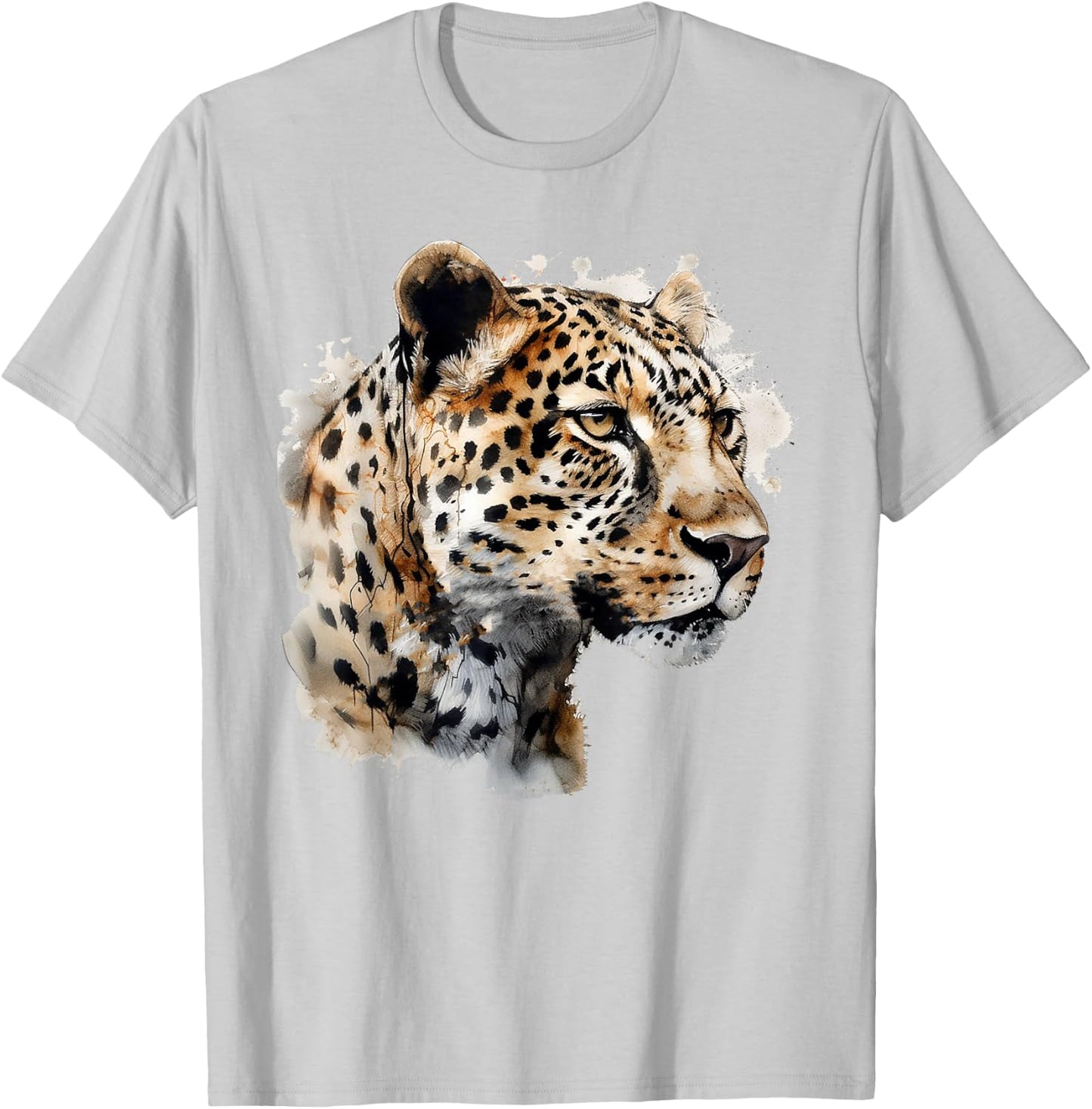 Leopard Lover Artwork | Animal Motif Leopard T-Shirt - T-Shirt | Ash
