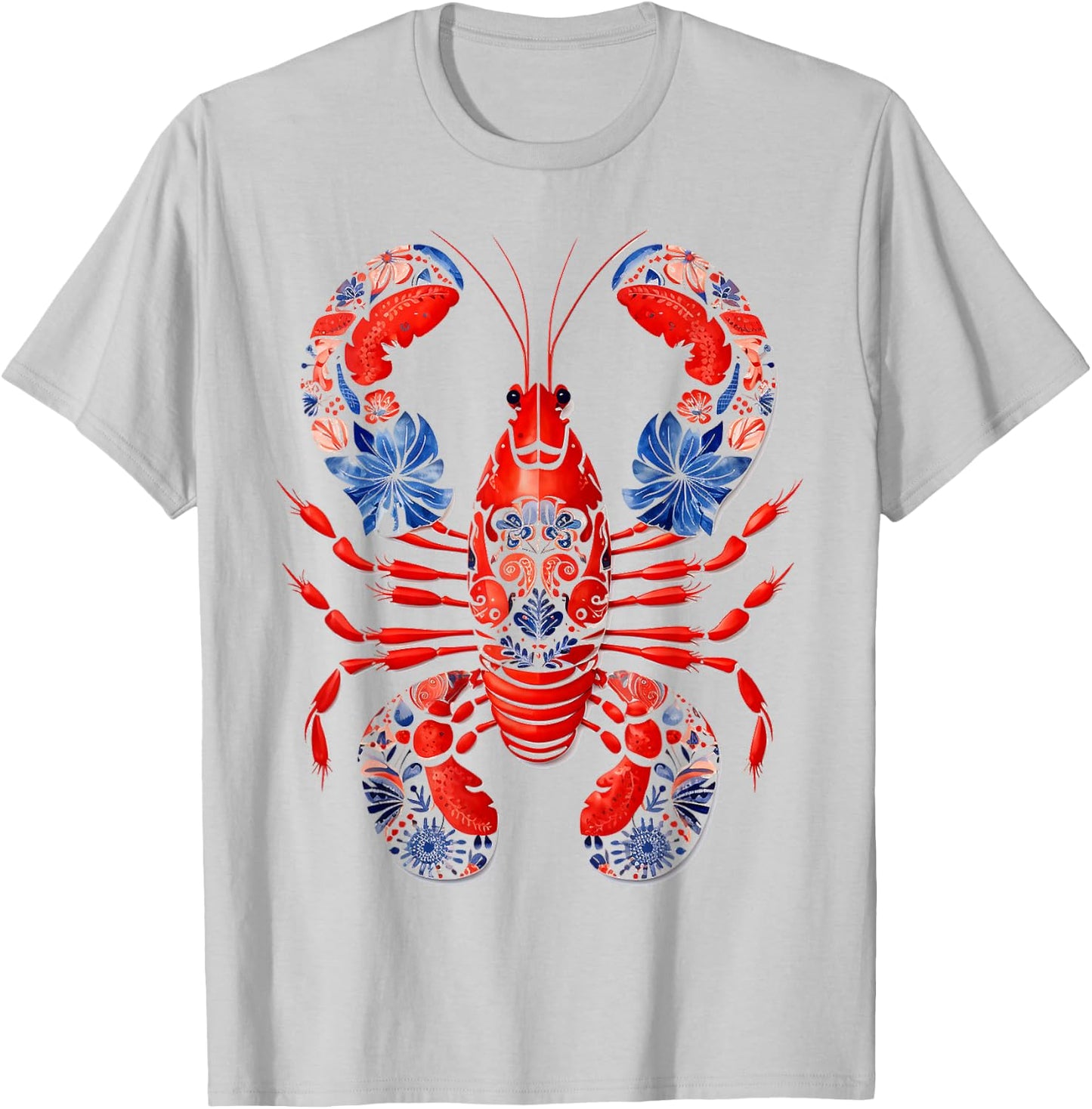 Lobster Animal Print Nature Portrait Lobster , white, S T-Shirt - T-Shirt | Ash