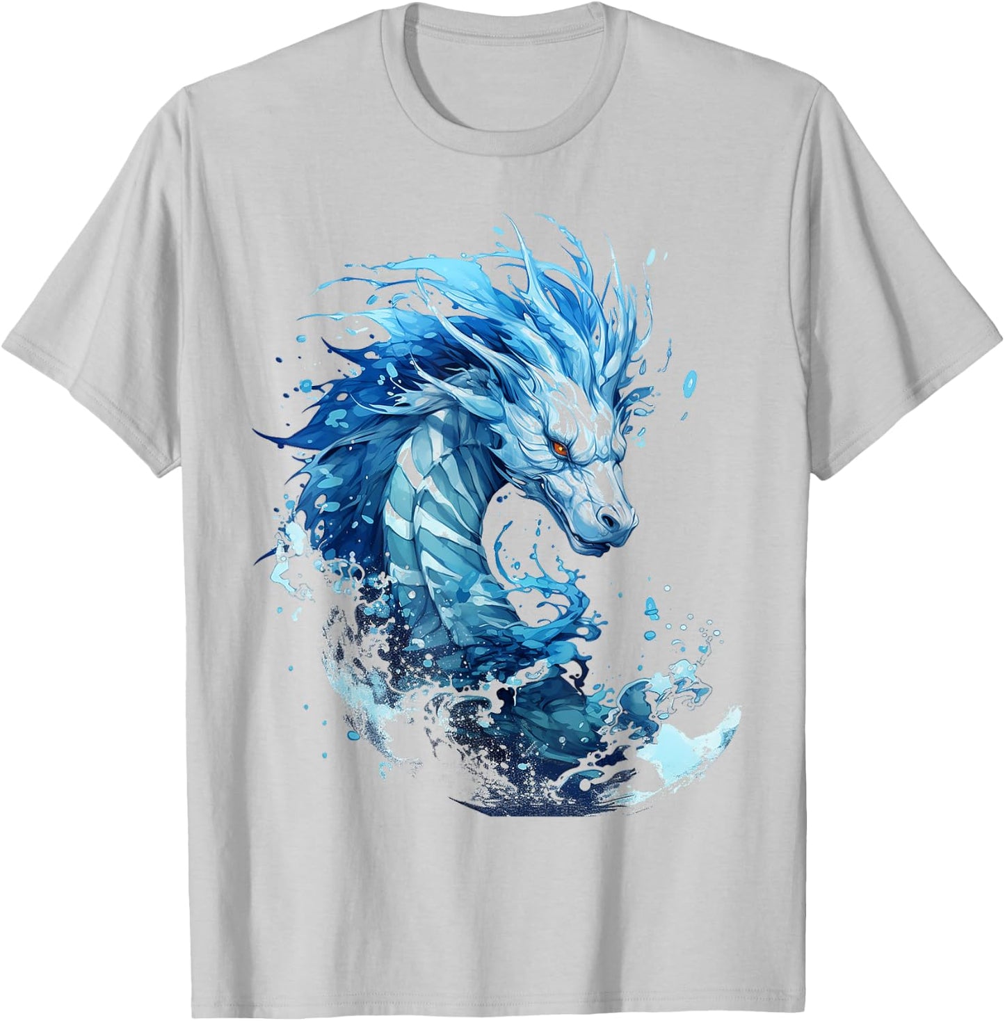 Abstract Dragon Pattern Painting Illustration Animal Dragon , white, S T-Shirt - T-Shirt | Ash