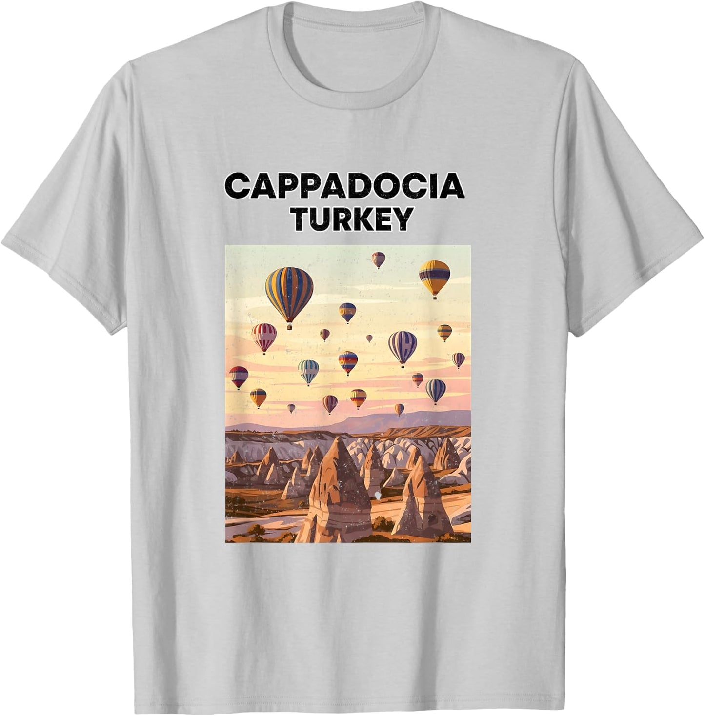 Montgolfière Turquie Cappadoce T-Shirt - T-Shirt | Ash