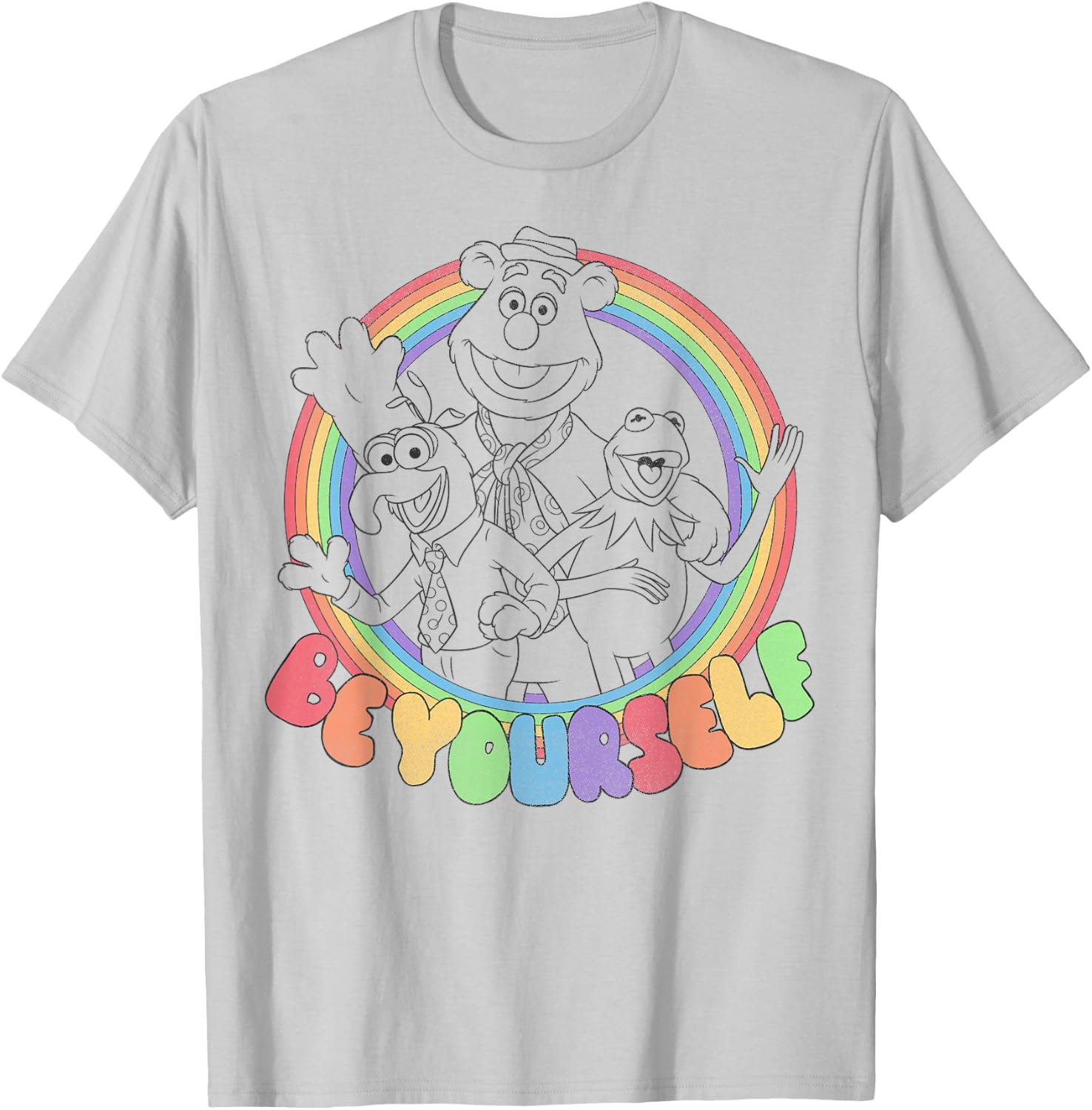 Disney The Muppets Be Yourself Rainbow T-Shirt - T-Shirt | Ash