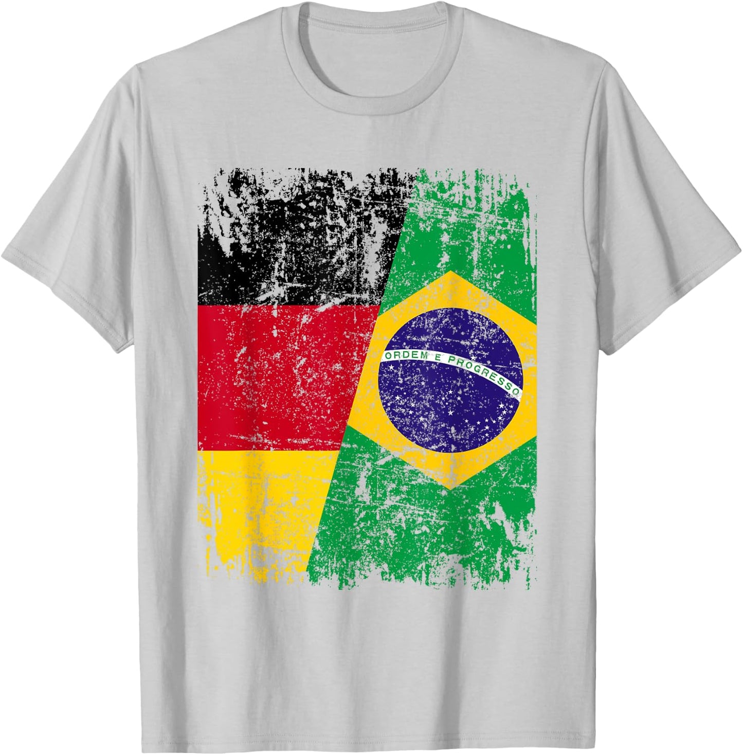 Brazil Germany Flag Women's Men's Children's Brazil , White T-Shirt - T-Shirt | Ash