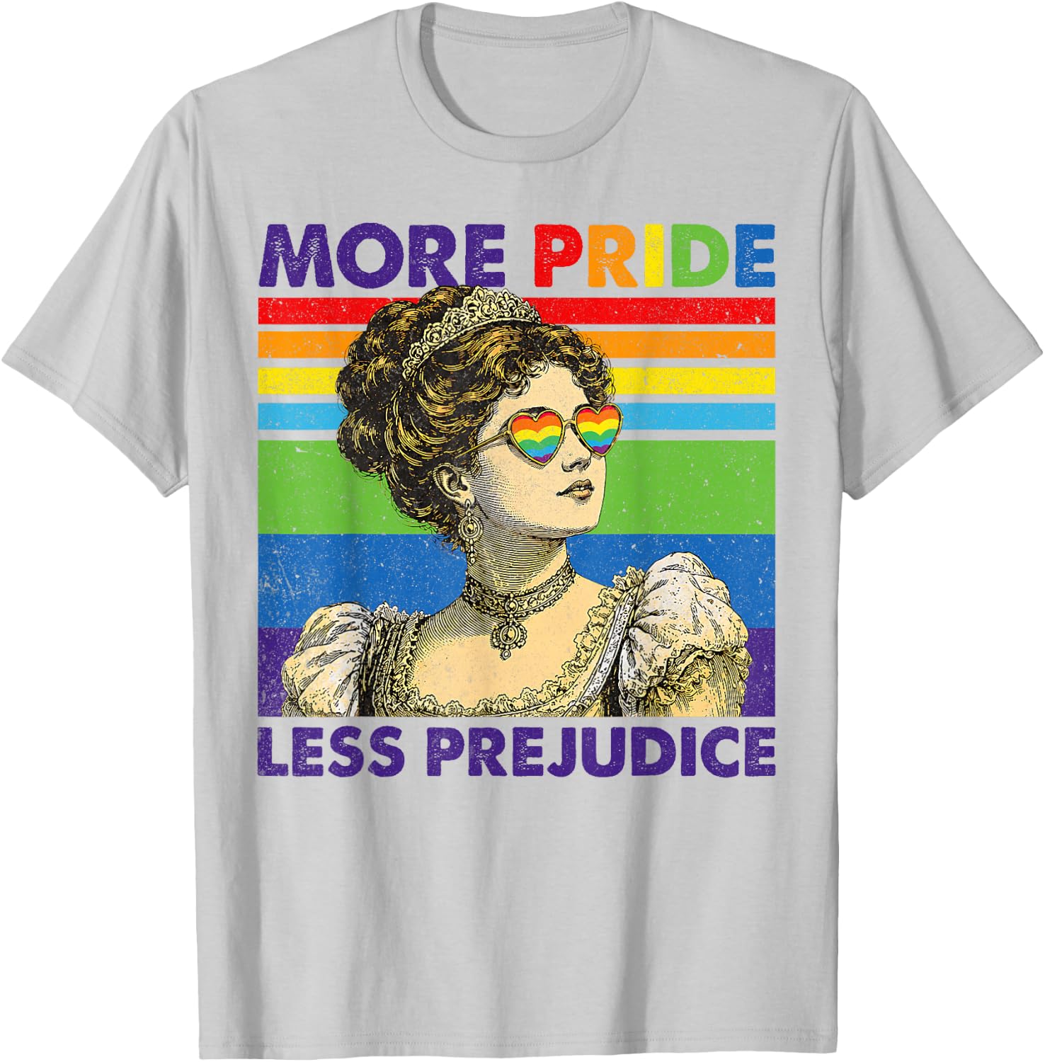 More Pride Less Prejudice Pride Month LGBTQ T-Shirt - T-Shirt | Ash