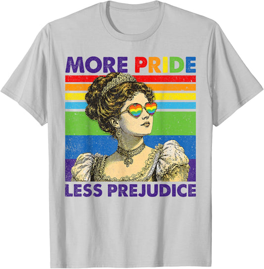 More Pride Less Prejudice Pride Month LGBTQ T-Shirt - T-Shirt | Ash