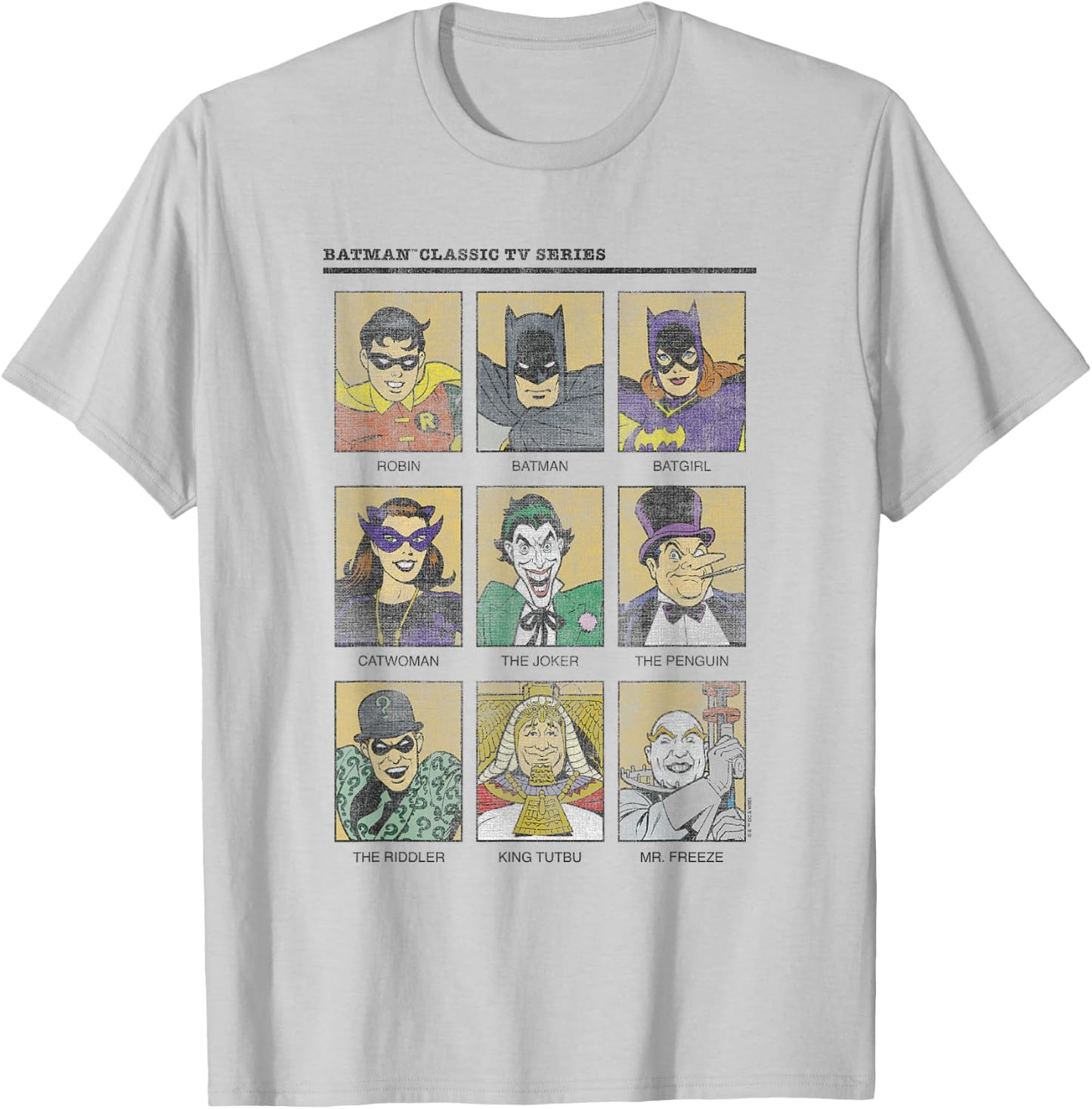 Batman Vintage 60's Heroes & Villains Comic Yearbook T-Shirt - T-Shirt | Ash