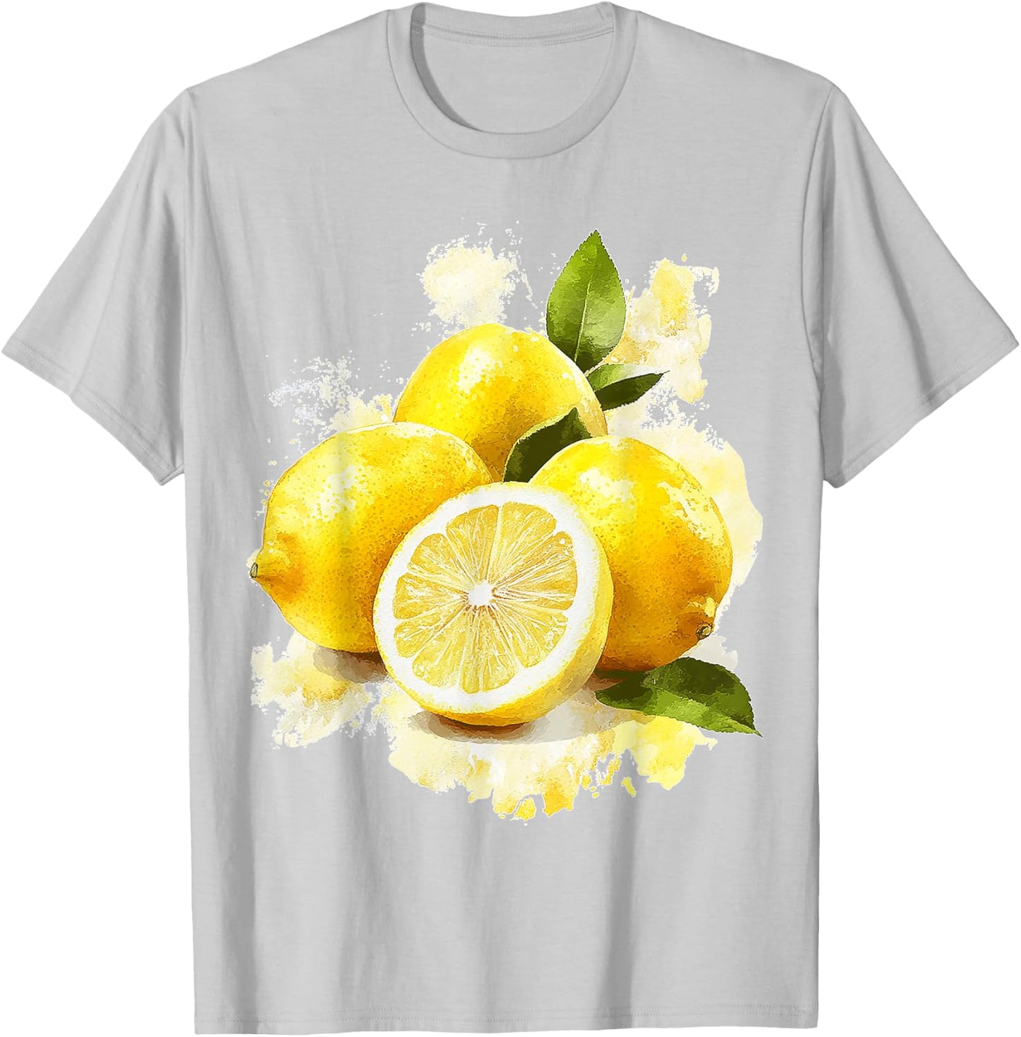 Lemon Fruit Motif Artwork Lemon , White T-Shirt - T-Shirt | Ash
