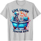 Skeleton Live Laugh Toaster Bath T-Shirt - T-Shirt | Ash