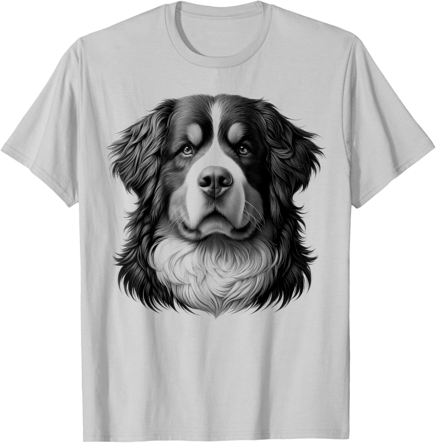Proud Bernese Mountain Dog Head Portrait in Drawing Style Men Women Girls Kids T-Shirt - T-Shirt | Ash