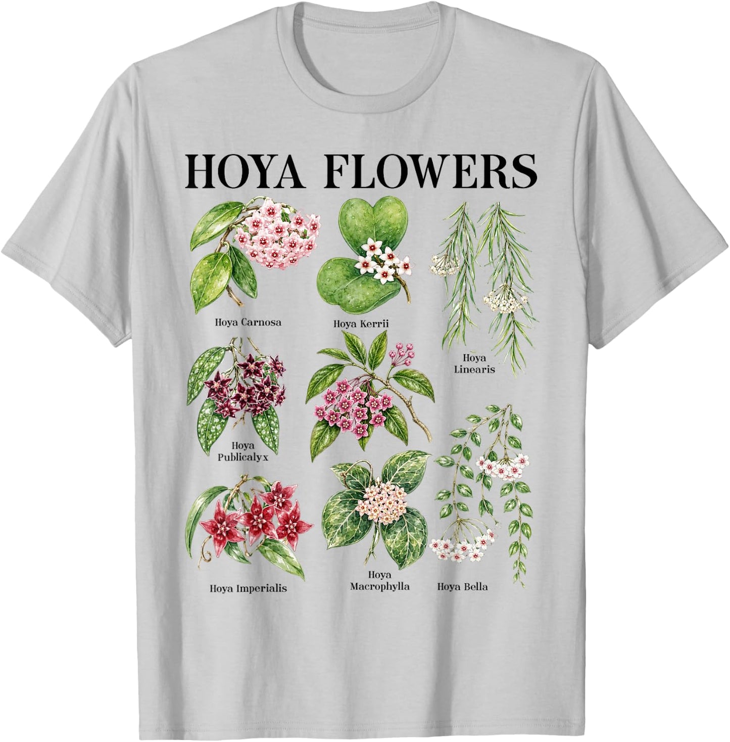 Hoya Flowers Gardener Gardening Plant Lover Botanical Indoor T-Shirt - T-Shirt | Ash