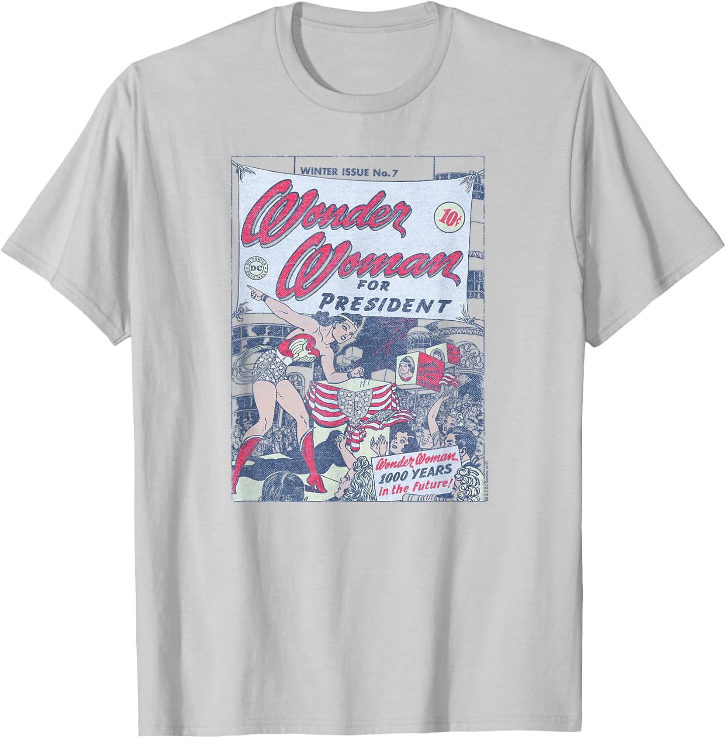 Wonder Woman For President Comic Cover T-Shirt - T-Shirt | Ash