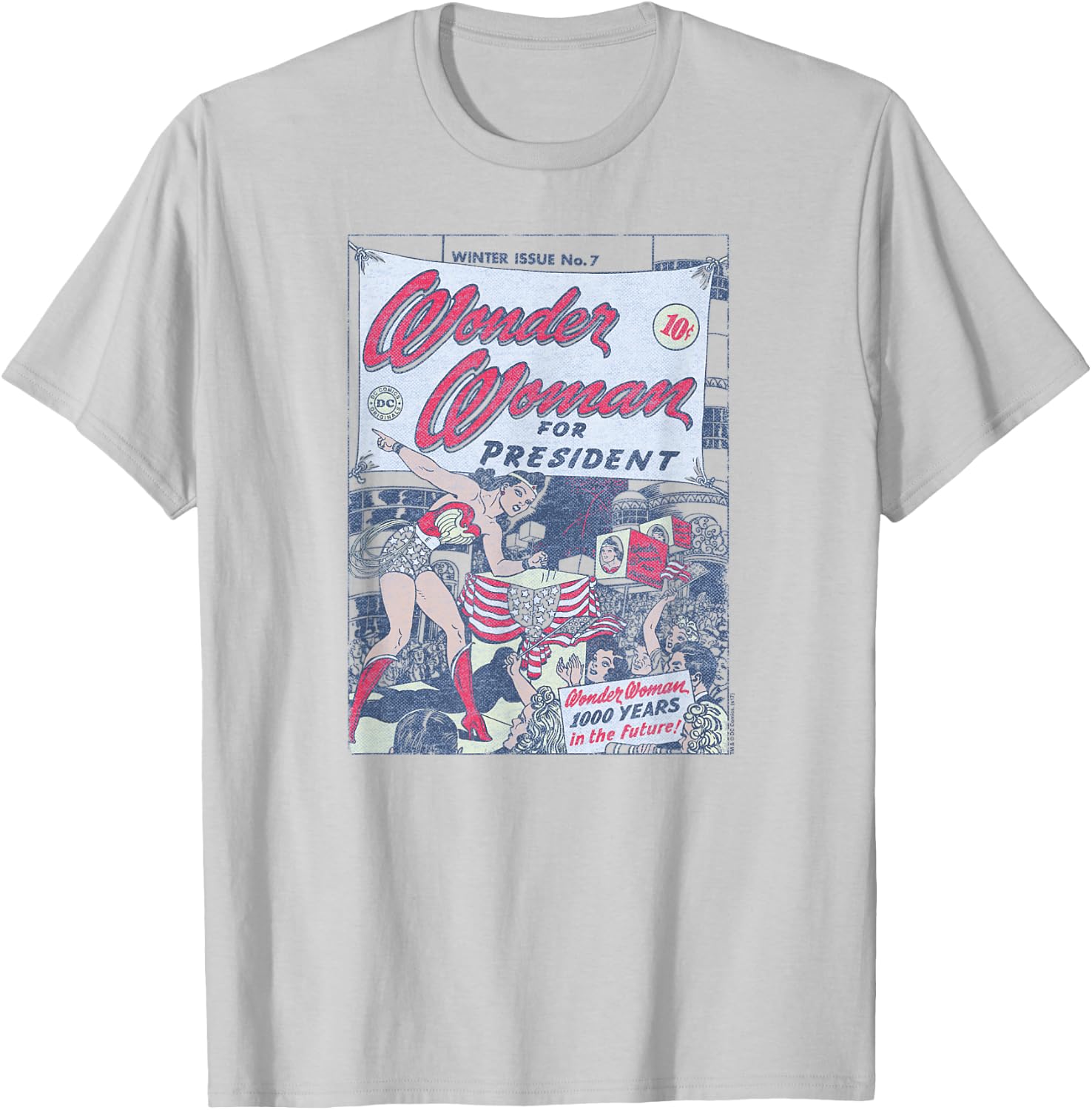 Wonder Woman For President Comic Cover T-Shirt - T-Shirt | Ash