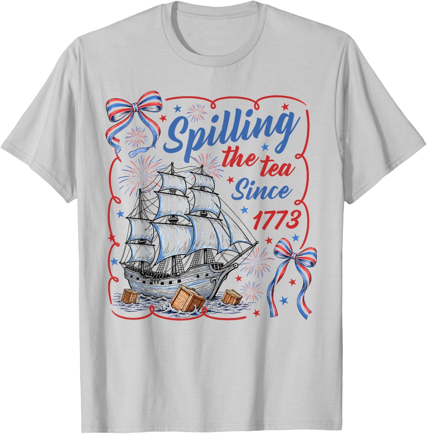 Spilling The Tea Since 1773 Vintage US History Teacher T-Shirt - T-Shirt | Ash